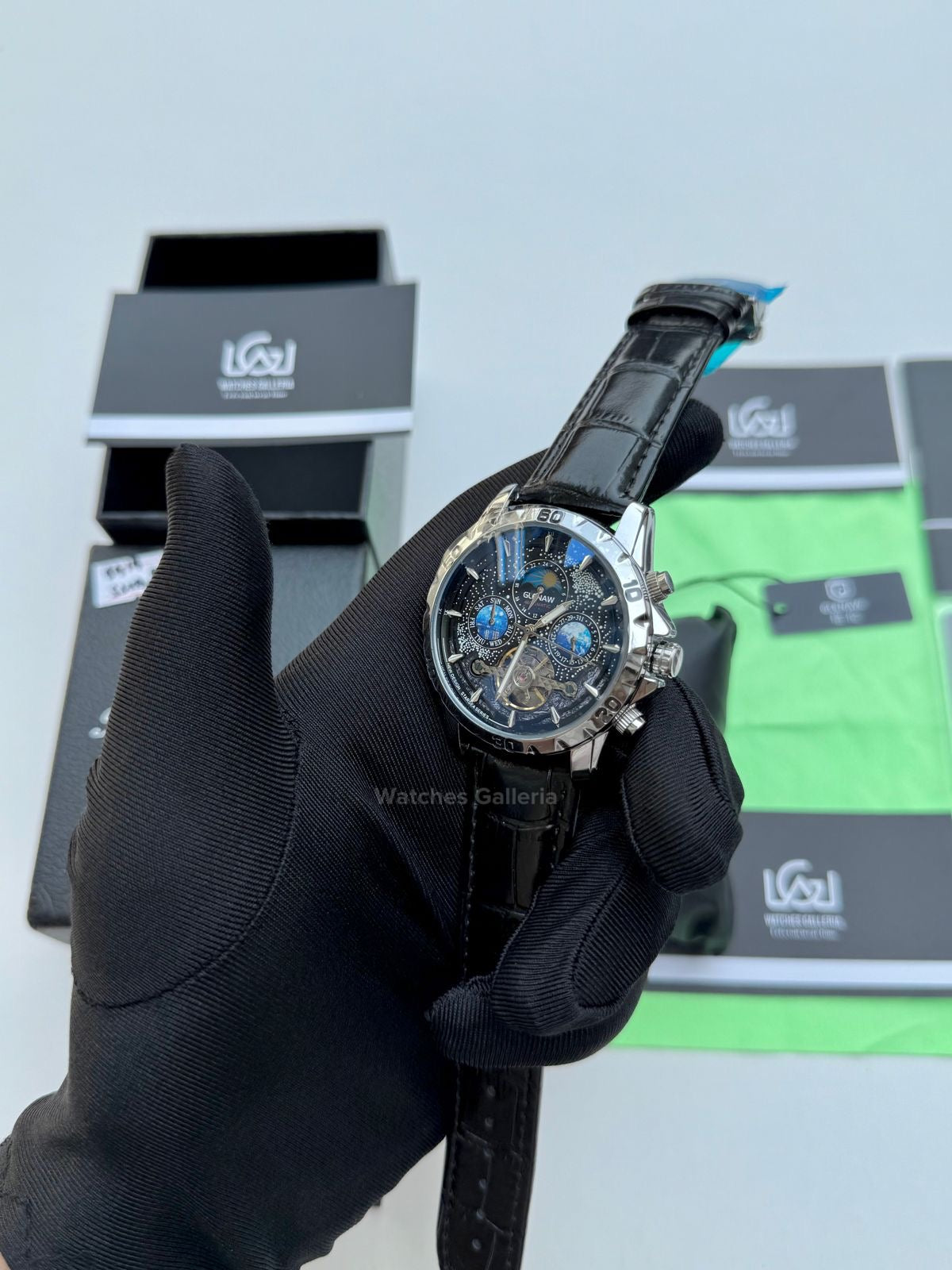 Glenaw Moonphase Automatic (Black) GL8919 Watches Galleria