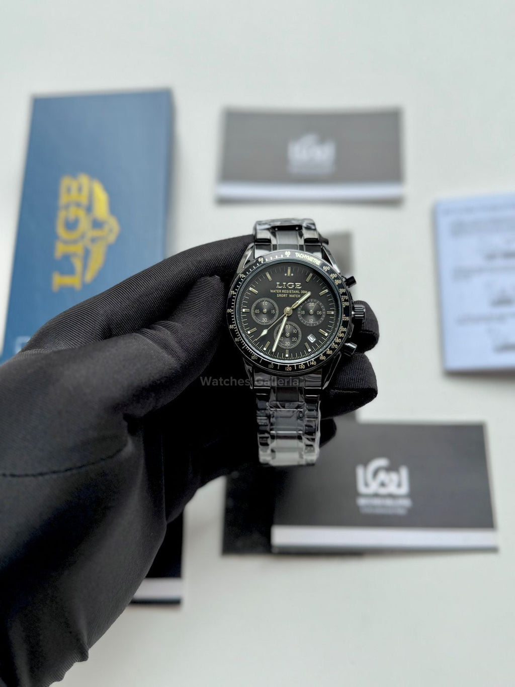 Lige Speedmaster Quartz (Black) lige89137 Watches Galleria