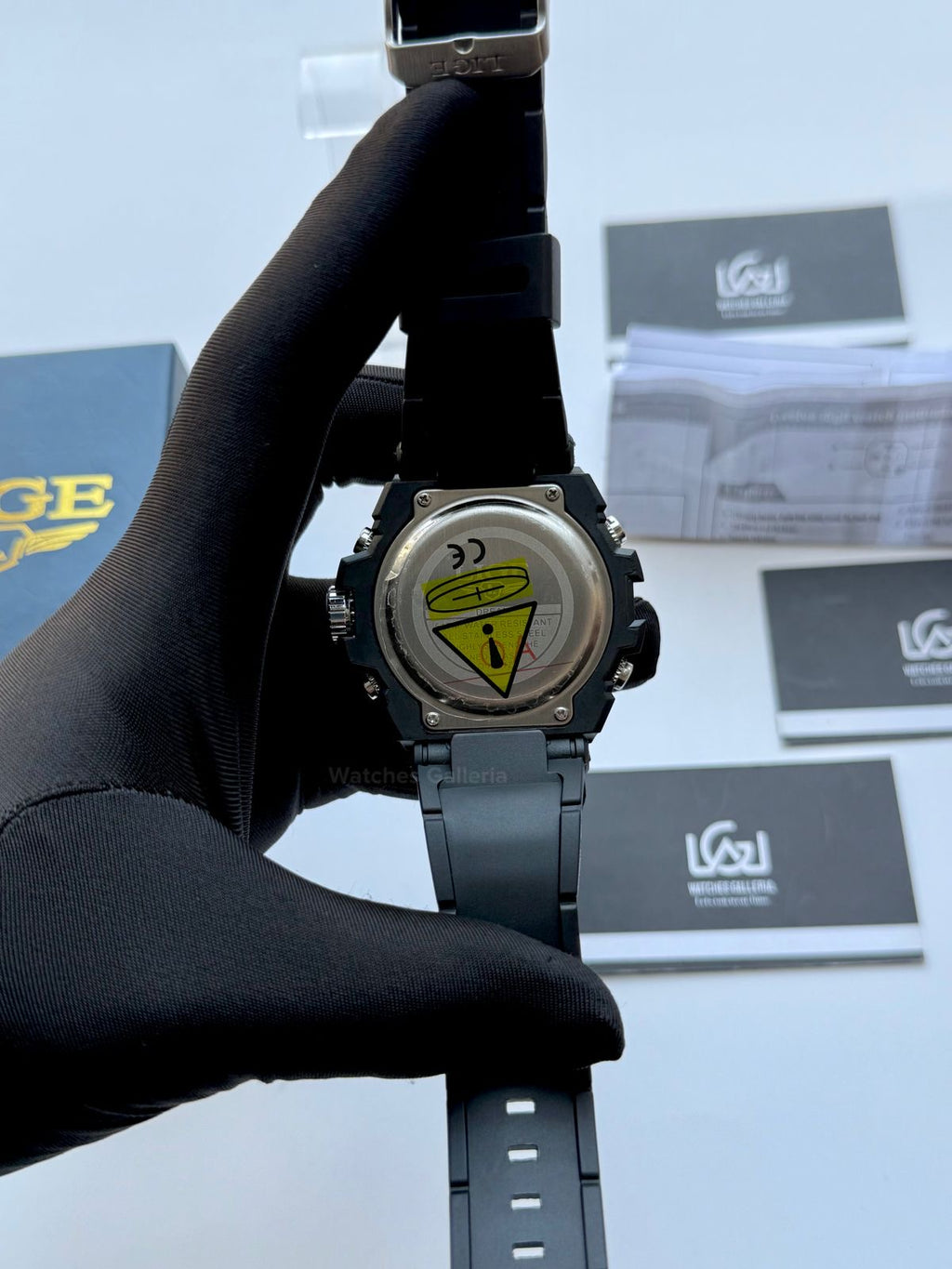 Lige 8922 Sports Watch Silver Black 45mm Dual Display Analog Digital LED Alarm Waterproof 50M Silicone Strap Men’s Watch