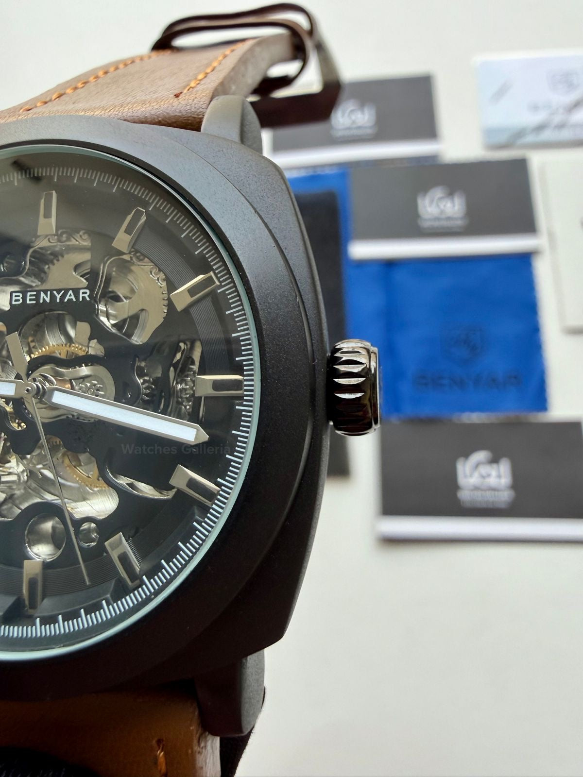 Benyar BY5121 Skeleton Automatic Watch (Black Brown) Benyar in Pakistan