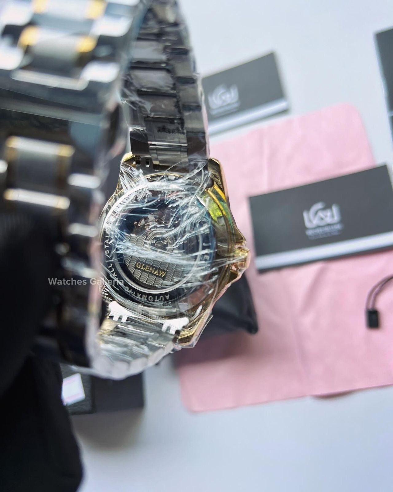 Glenaw Automatic Open Heart & Earth Rotating (Silver/Gold) GL8950 Watches Galleria