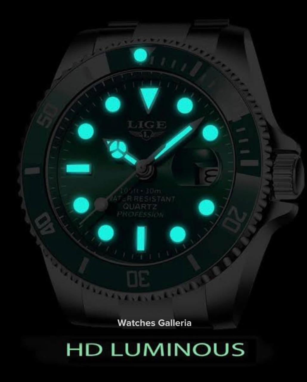 Lige Submariner Quartz (Black) LG10045