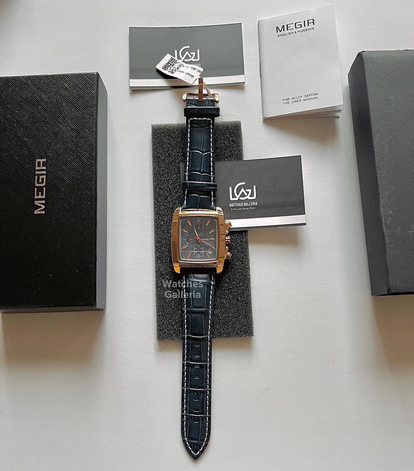 Megir Square Chronograph (Blue Gold) ML2028