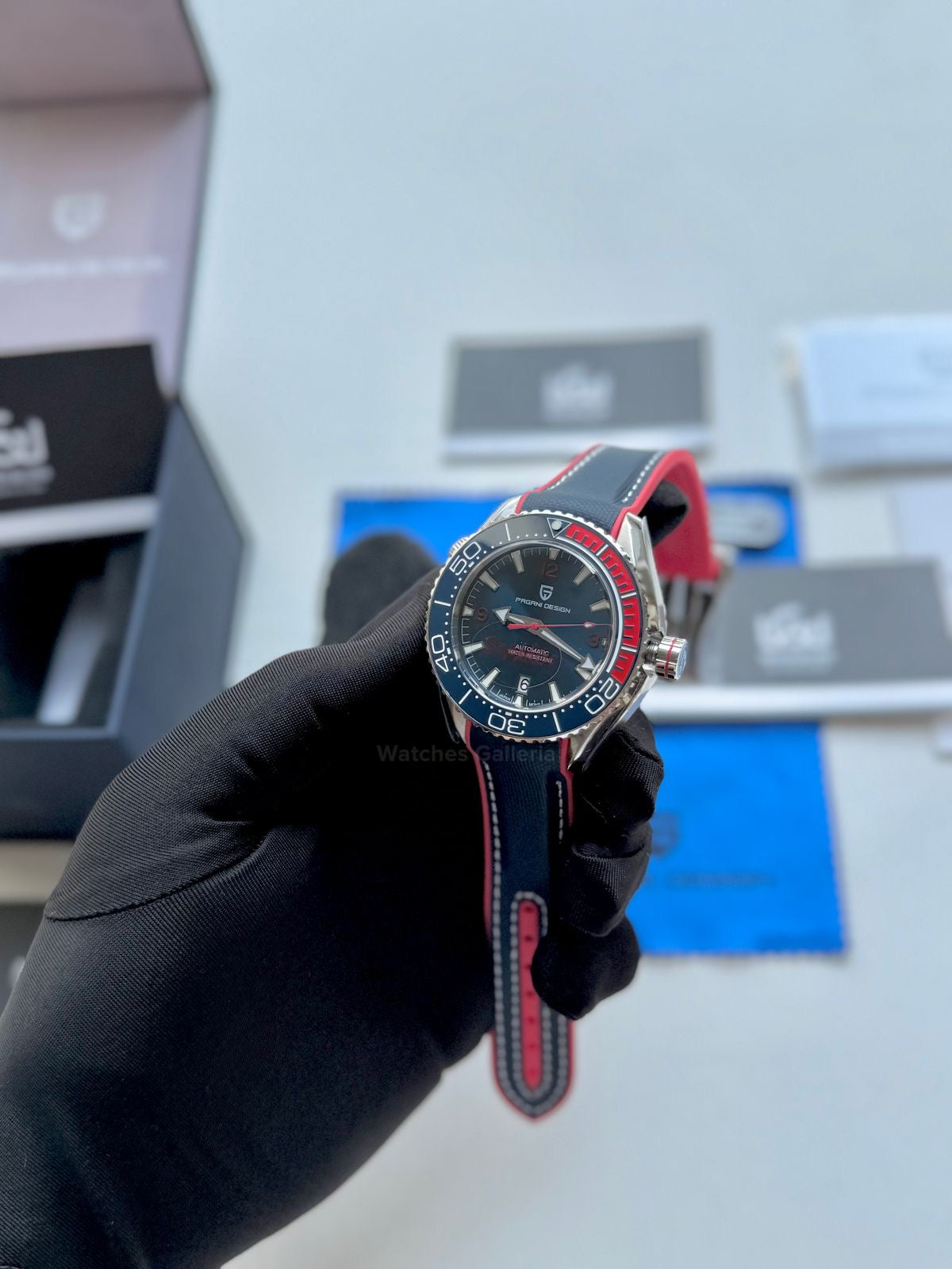 Pagani Design Sea Master Planet Ocean Automatic PD1679 (Blue/Red) Pagani Design in Pakistan