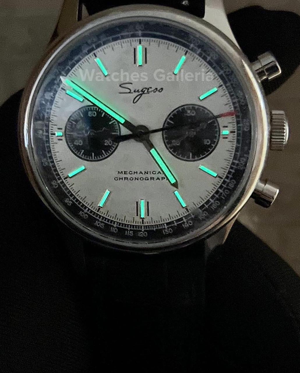 Sugess Panda Chronograph Manual Wind (White) ST1901