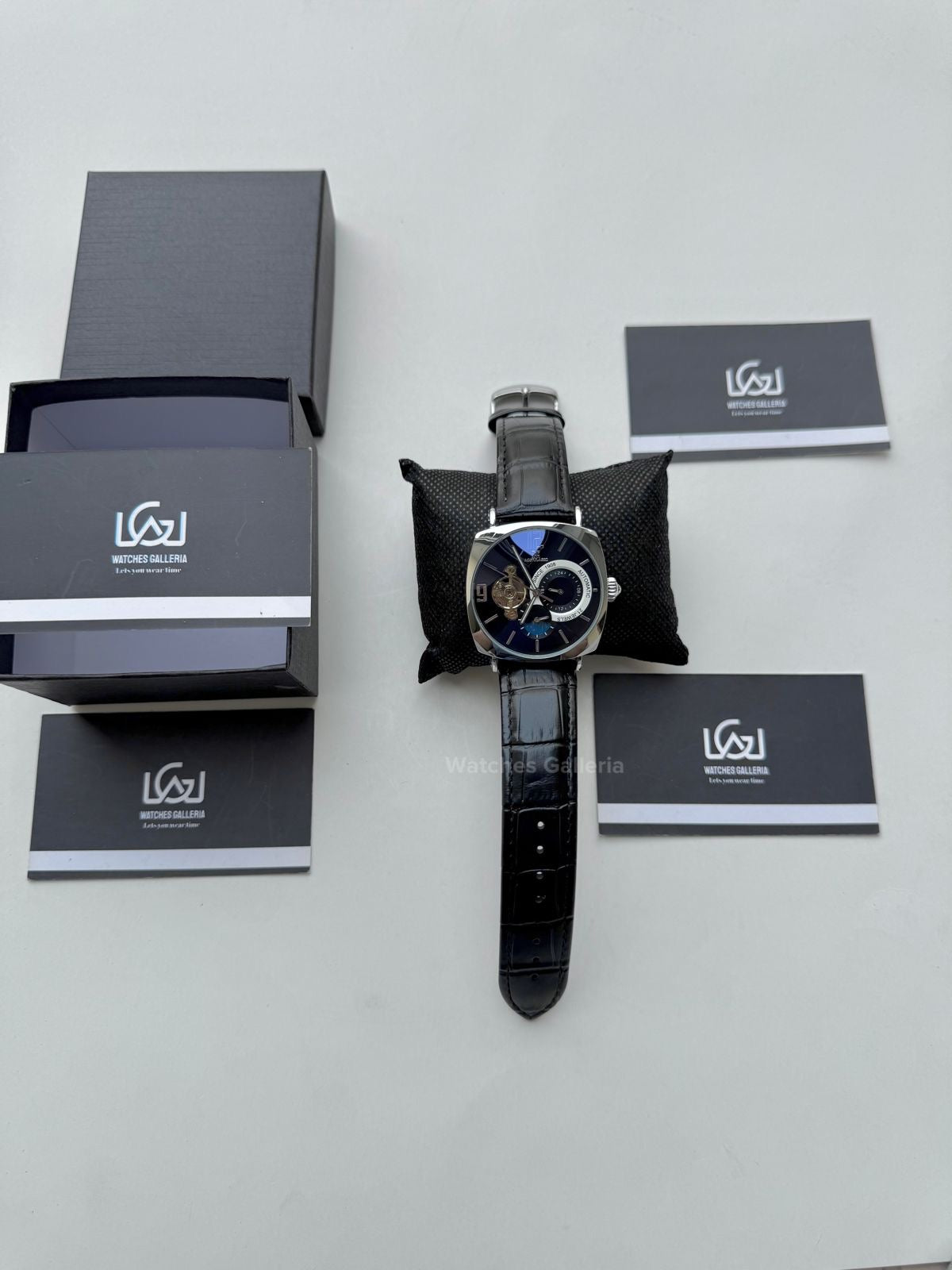 Aokulasic Watch AOKU0001 Moonphase Flywheel (Black Silver) Aokulasic Watch in Pakistan