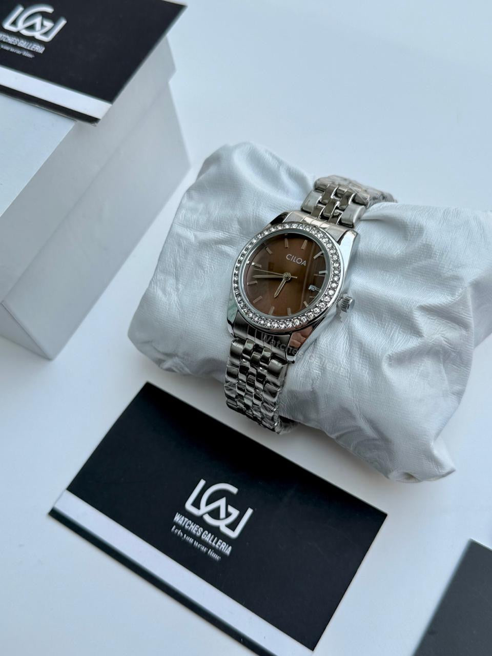 Ciloa 602 Datejust Ladies Watch Quartz (Chocolate) Ciloa Watch Pakistan
