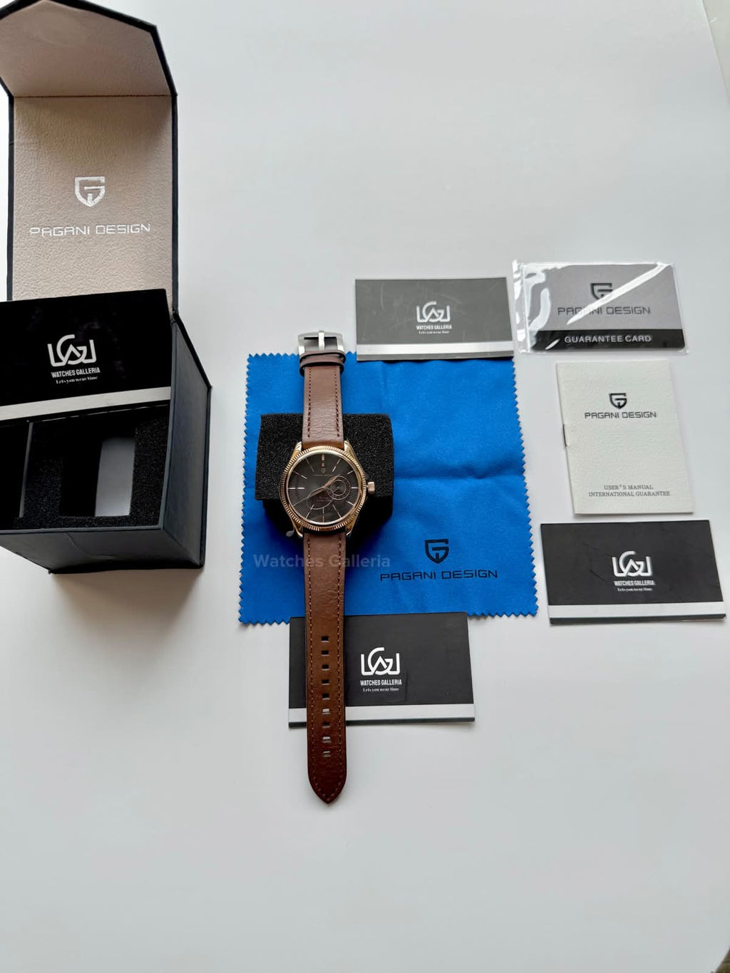 Pagani Design PD1689 Classic Dress Watch 40mm – Seiko VH65 Quartz Movement, Sapphire Glass, 200M Water Resistance, Leather Strap