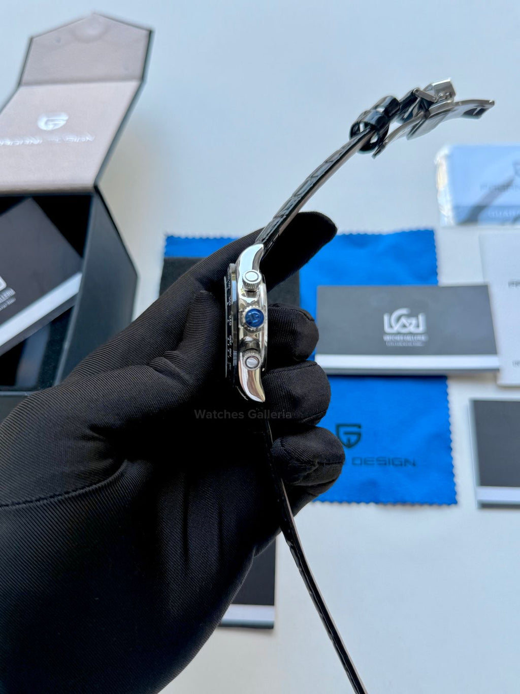 Pagani Design Daytona Quartz PD1664 Crocodile Leather Strap (Silver) Pagani Design in Pakistan