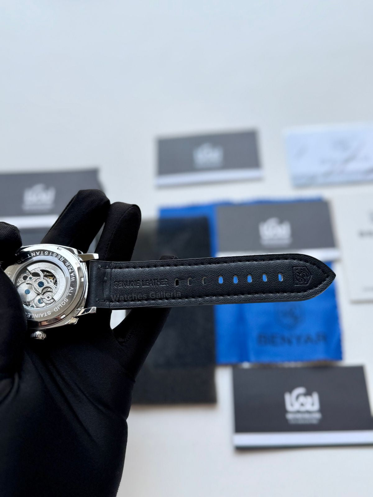 Benyar BY5121 Skeleton Automatic Watch (Silver Black) Benyar in Pakistan