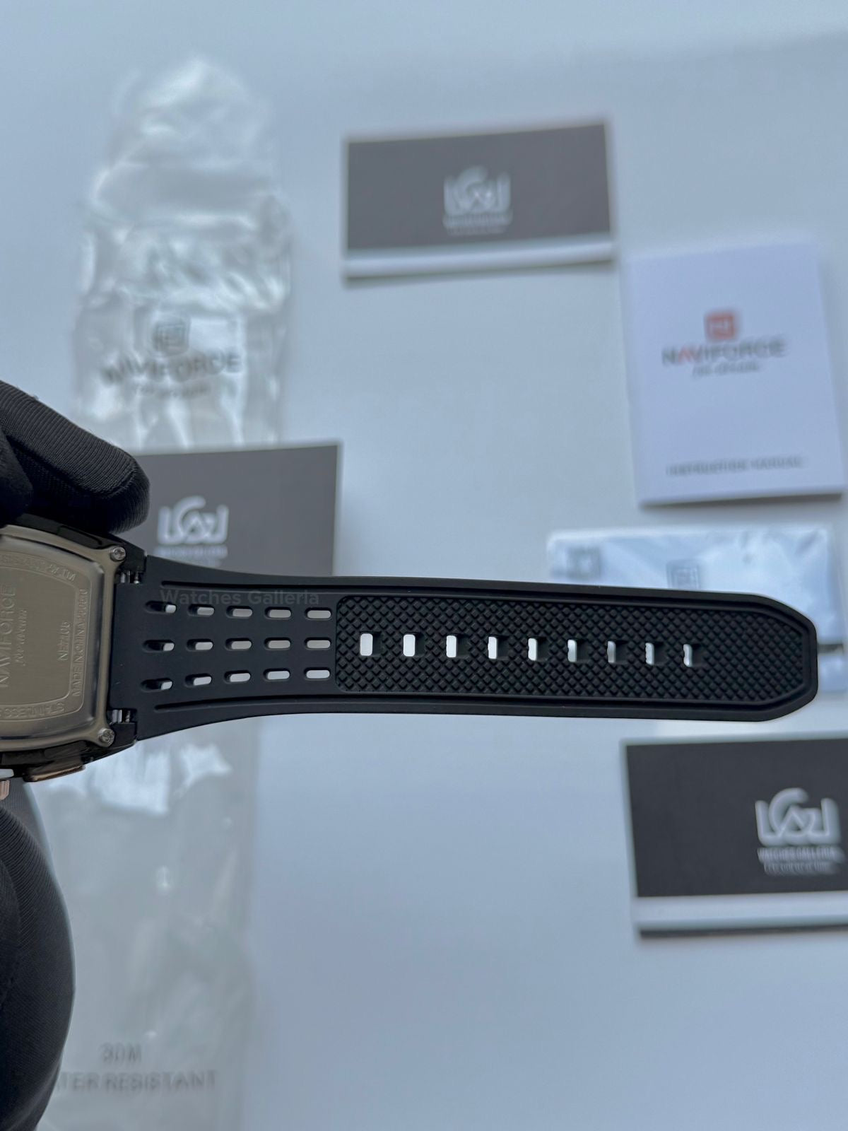 Naviforce NF7105 Tonneau (Black/Rose Gold) Naviforce Watch Pakistan