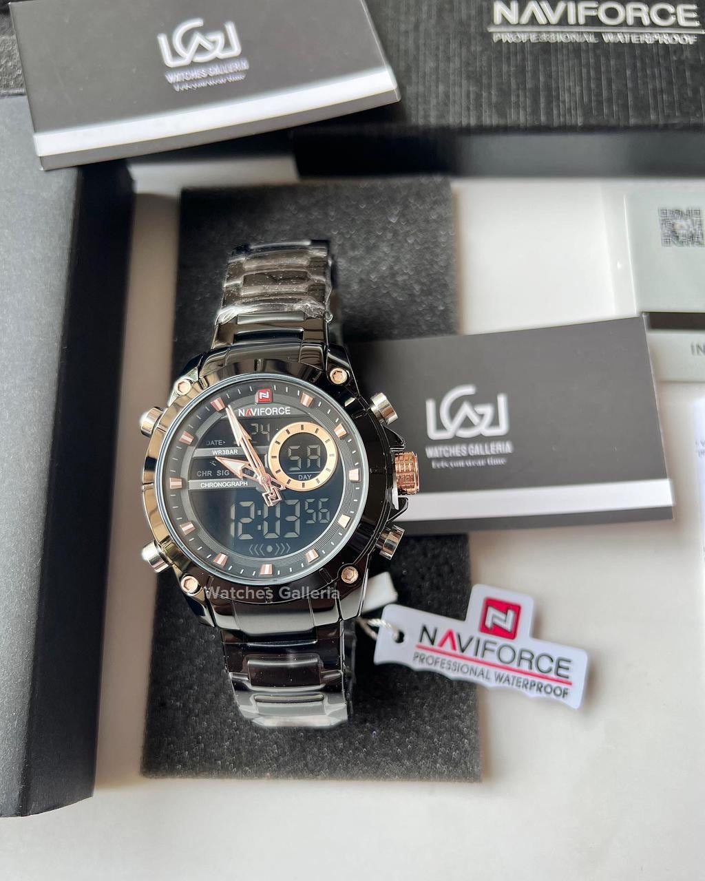 Naviforce Dual Display Quartz Watch (Black) NF9163