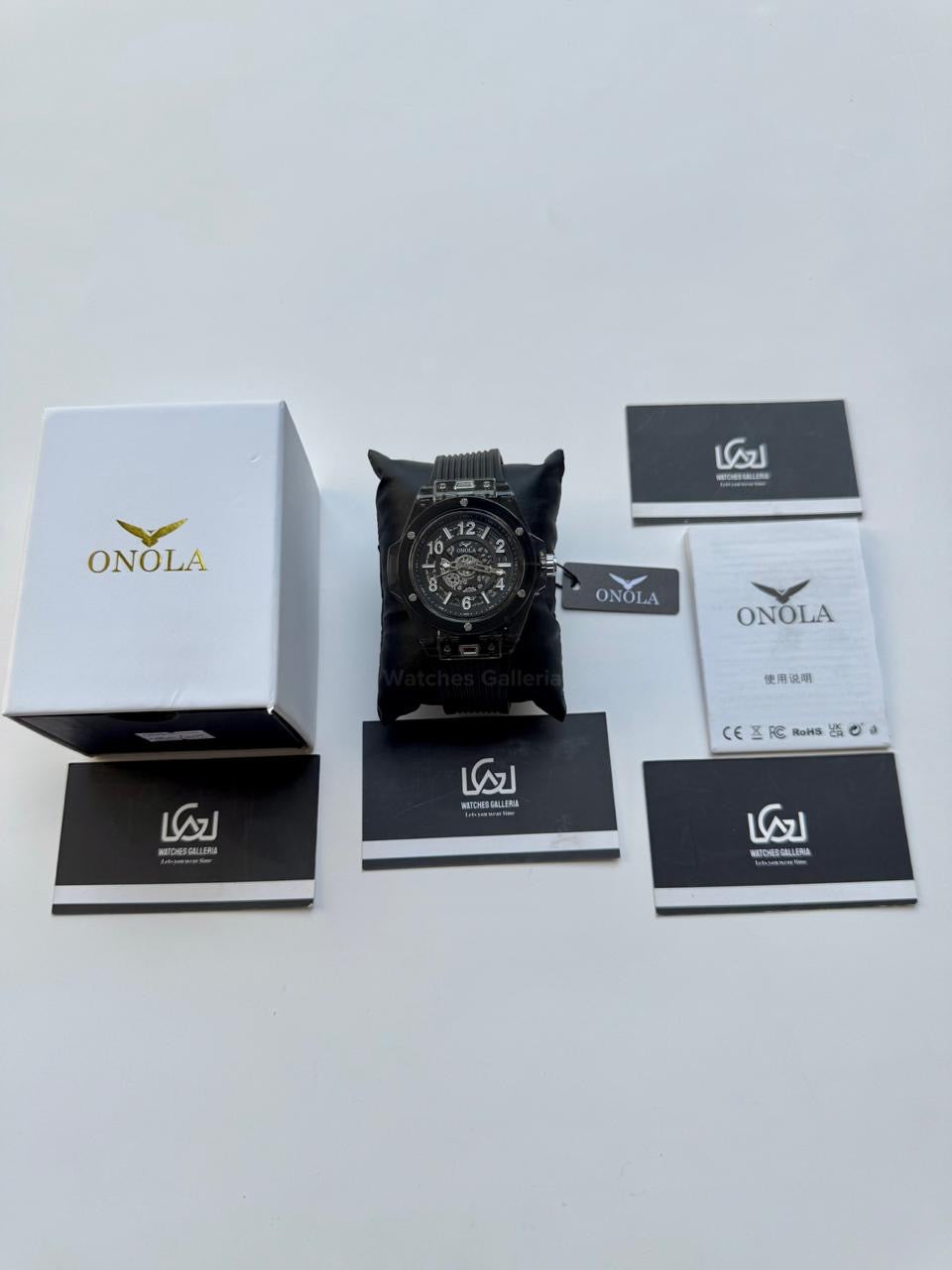 Onola ON3836 Oak Skeleton Yellow Automatic Watch – 49mm Transparent Dial, Bold Sport Design, Pakistan Edition