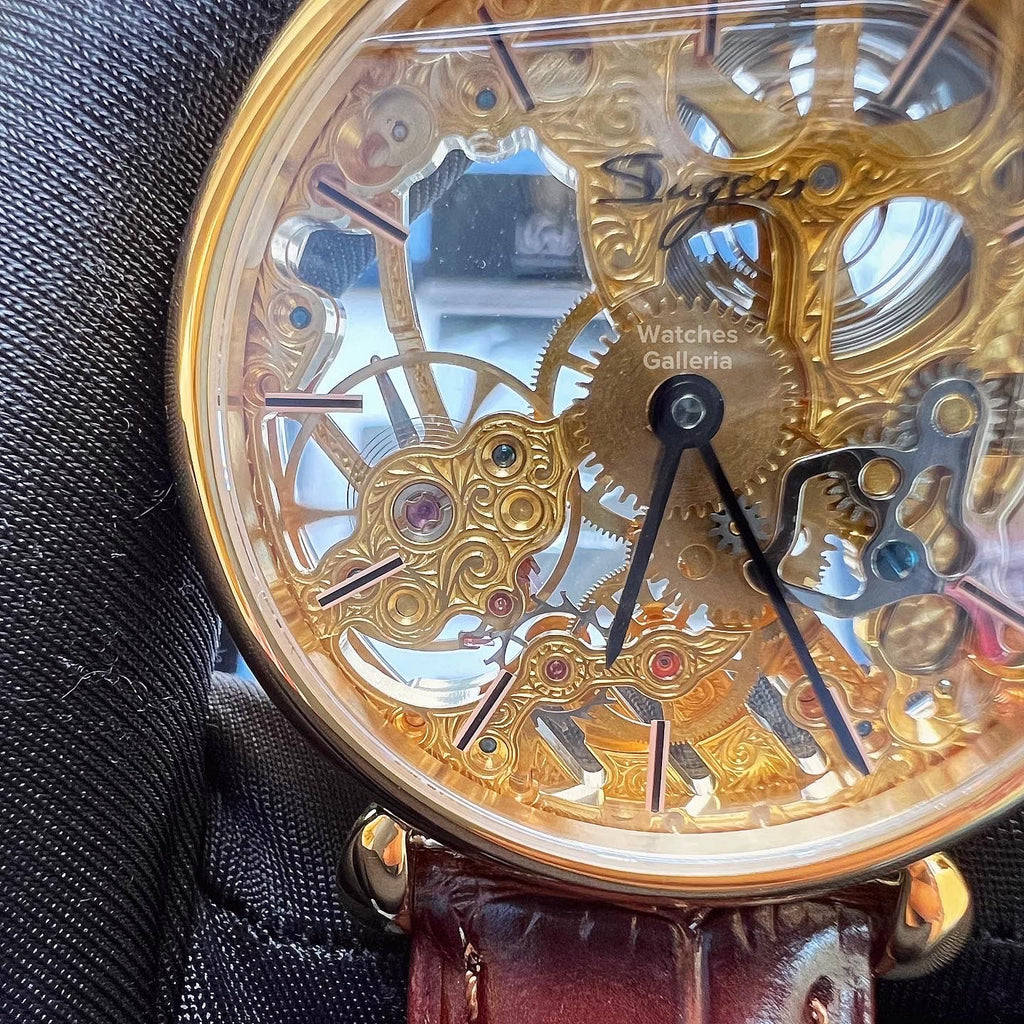 Sugess Skeleton Slimmaster Manual Wind (Brown Gold) SU3600 (Discontinued)
