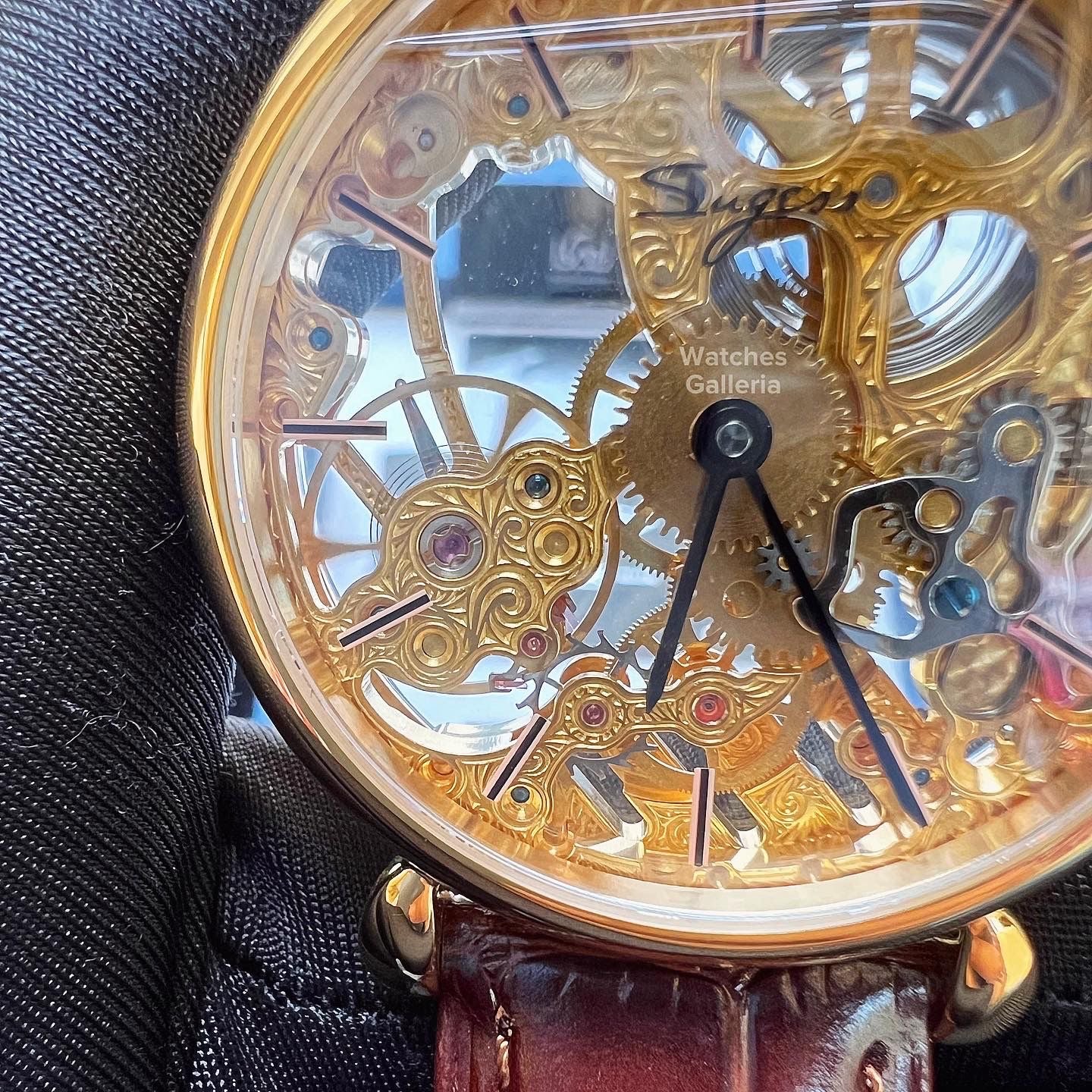 Sugess Skeleton Slimmaster Manual Wind (Brown Gold) SU3600 (Discontinued)