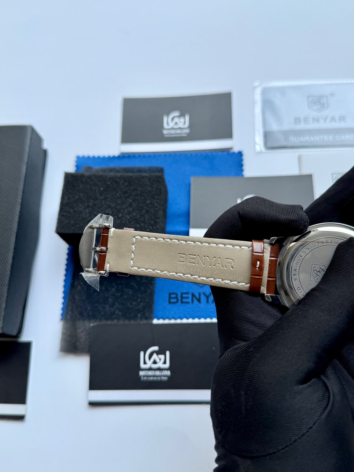 Benyar BY5213 Brown Men’s Luxury Quartz Leather Strap Watch – Waterproof Stainless Steel Analog Wrist Watch with Luminous Hands | Original Benyar Pakistan | Watches Galleria
