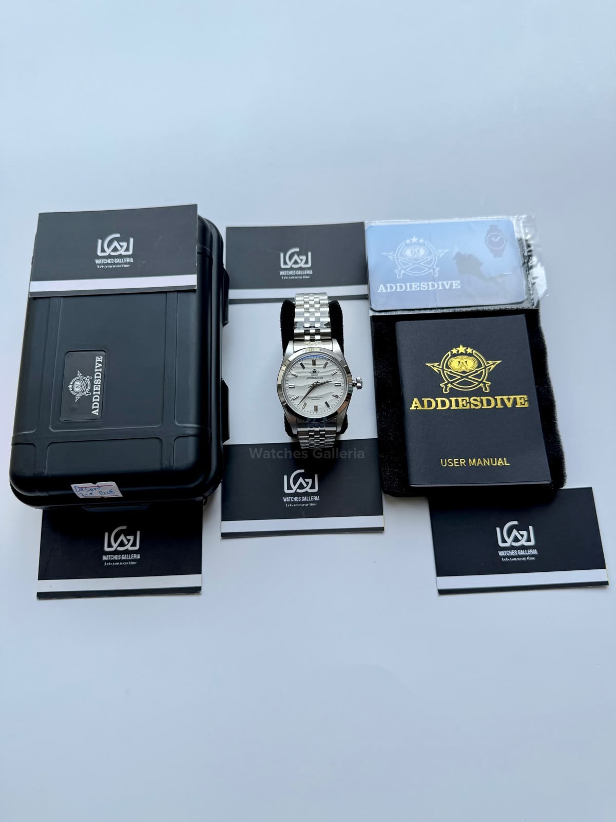 Addiesdive AD2030 Desert Jubilee White Unisex Watch – 36mm Classic Desert Dial, Japan VH31 Quartz Movement, Blue Anti-Glare Mineral Glass & Genuine Jubilee Strap