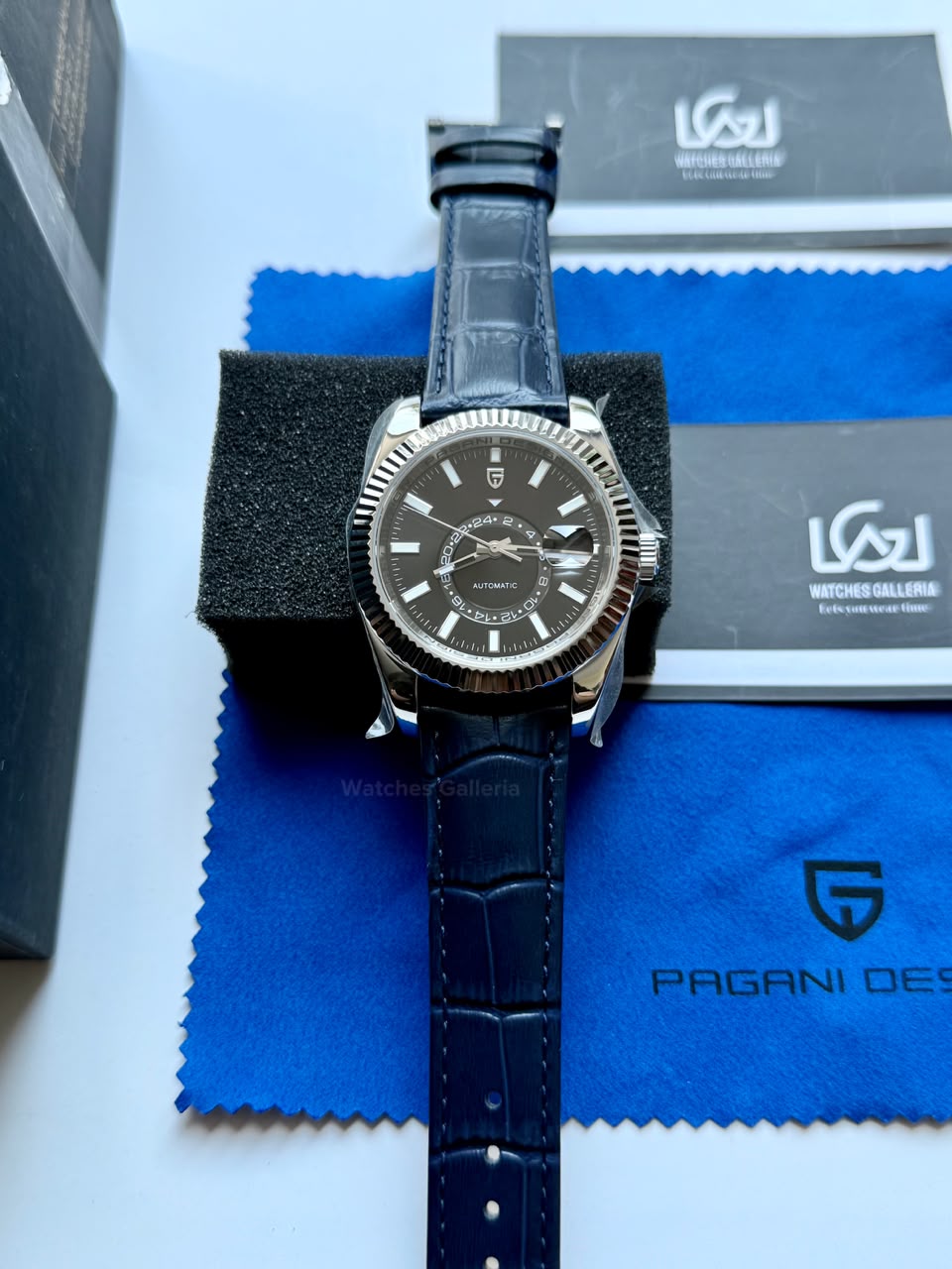 Pagani Design PD1888 Sky Dweller Blue Leather Automatic GMT Watch for Men Sapphire Crystal Original Pagani Design Watch Pakistan
