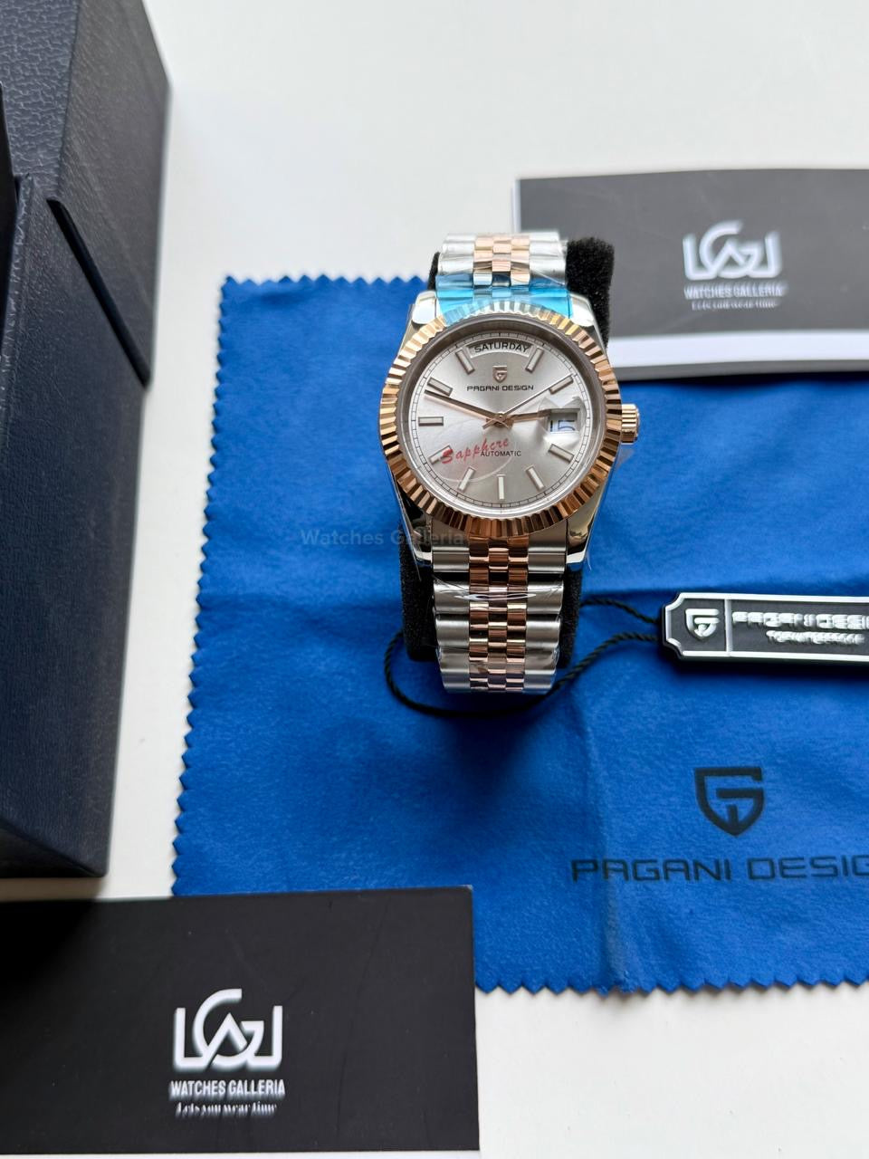 Pagani Design PD1752 Date Day Automatic (Two Tone Silver) New Release Pagani Design in Pakistan