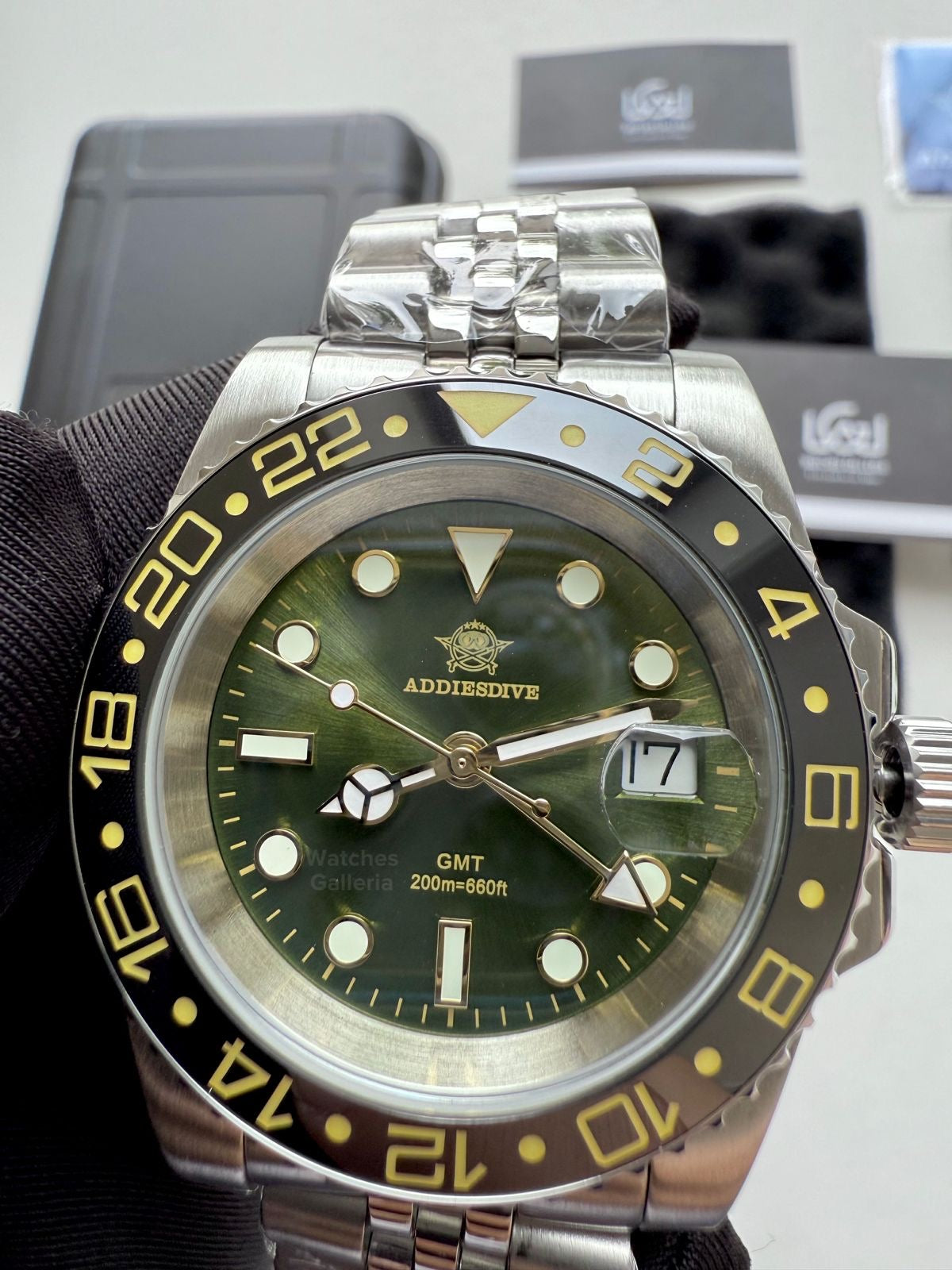 Addiesdive GMT Master Quartz (Green) AD2050 Watches Galleria © Copyrights All Right Reserved