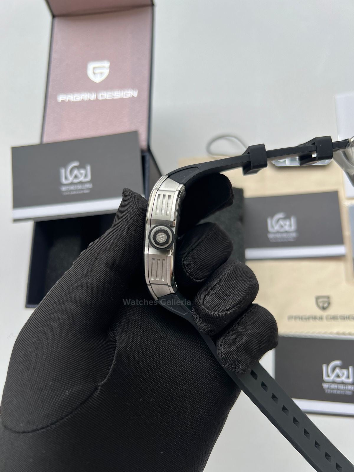Pagani Design Tonneau Quartz (Black/Silver) PDys012 Watches Galleria