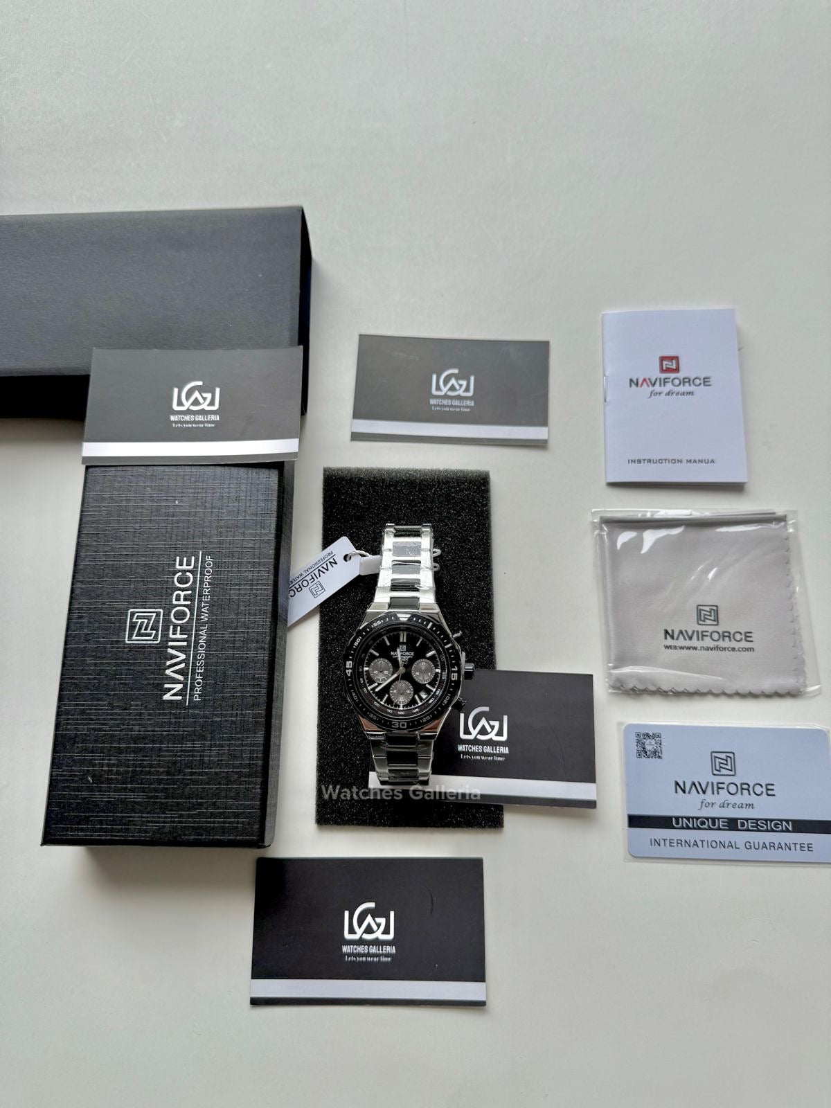 Naviforce Formula I Chronograph Quartz (Silver/Black) NF8049 Watches Galleria
