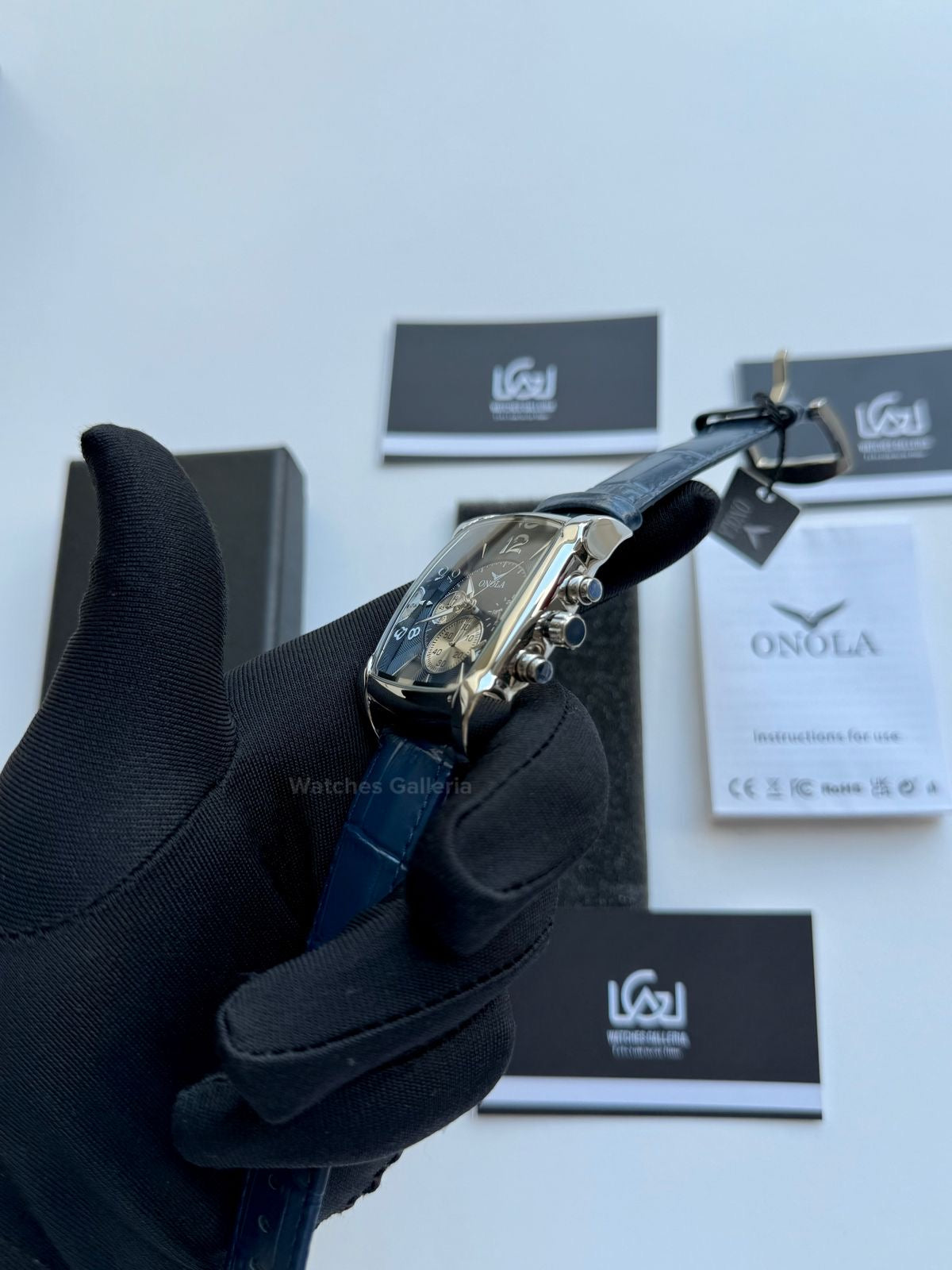 Onola Square Chronograph Quartz (Blue) ON6818 Watches Galleria