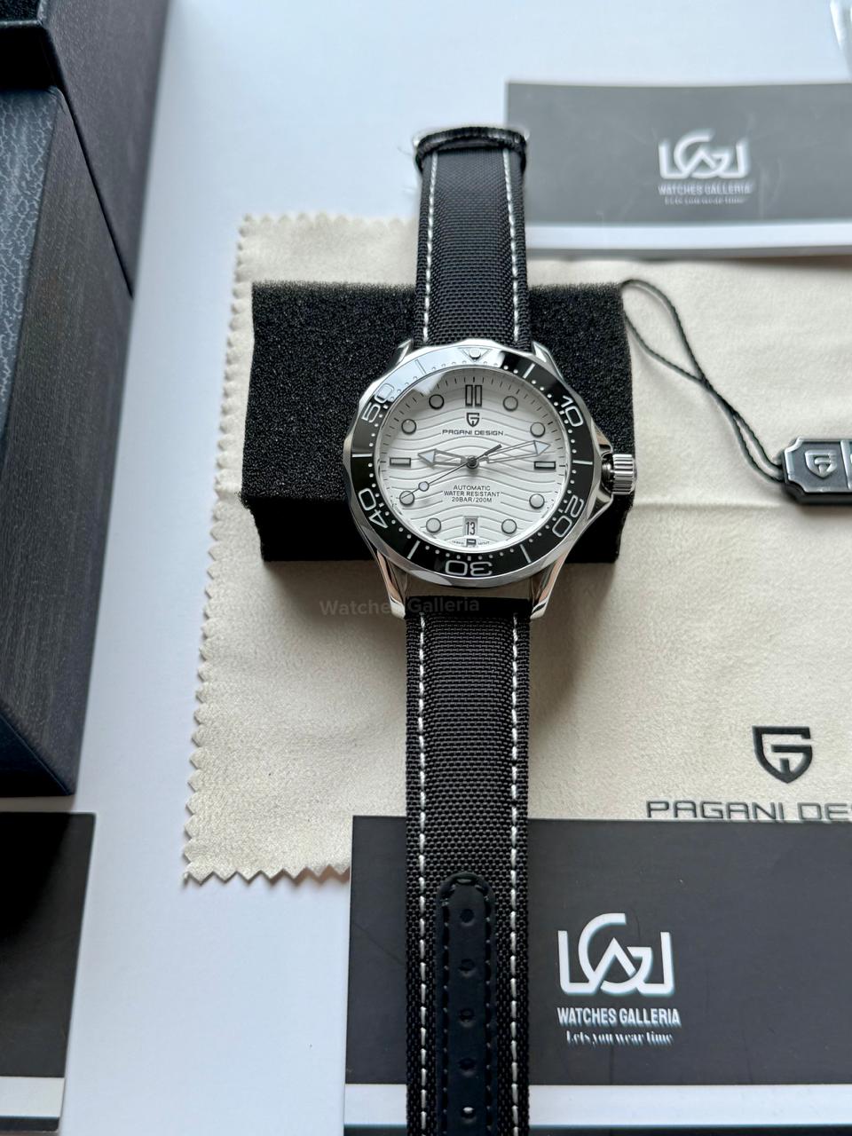Pagani Design PD1685 Seamaster Diver White Automatic Watch – 200M Sapphire Crystal NH35A/Miyota Luxury Dive Watch in Pakistan | Watches Galleria
