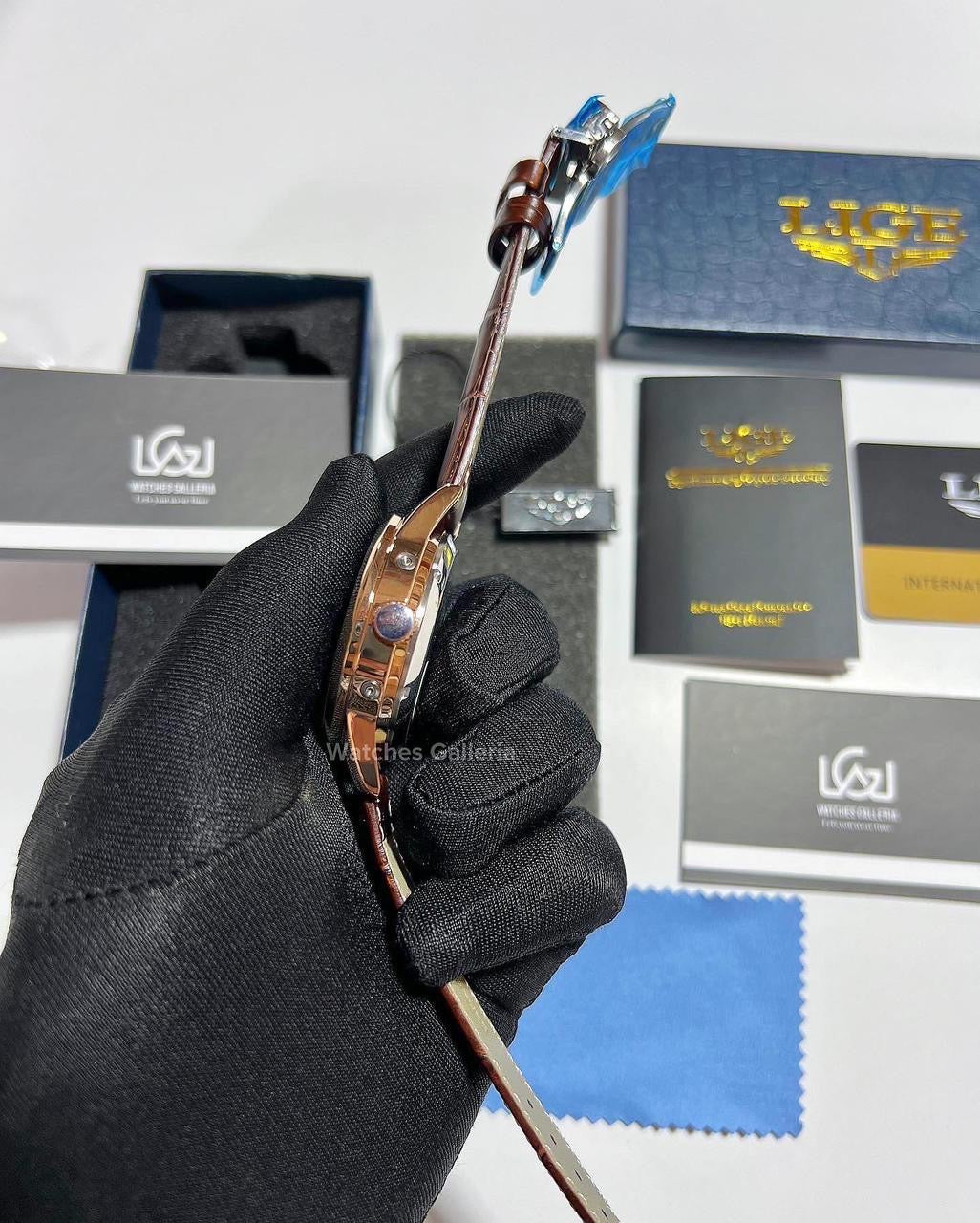 Lige Moonphase Automatic (Black Rose Gold) LIGE6828