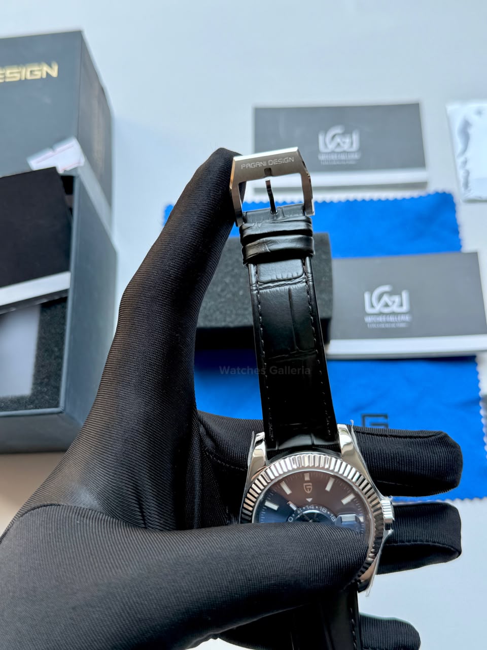 Pagani Design PD1888 Sky Dweller Black Leather Automatic GMT Watch for Men Sapphire Crystal Original Pagani Design Watch Pakistan