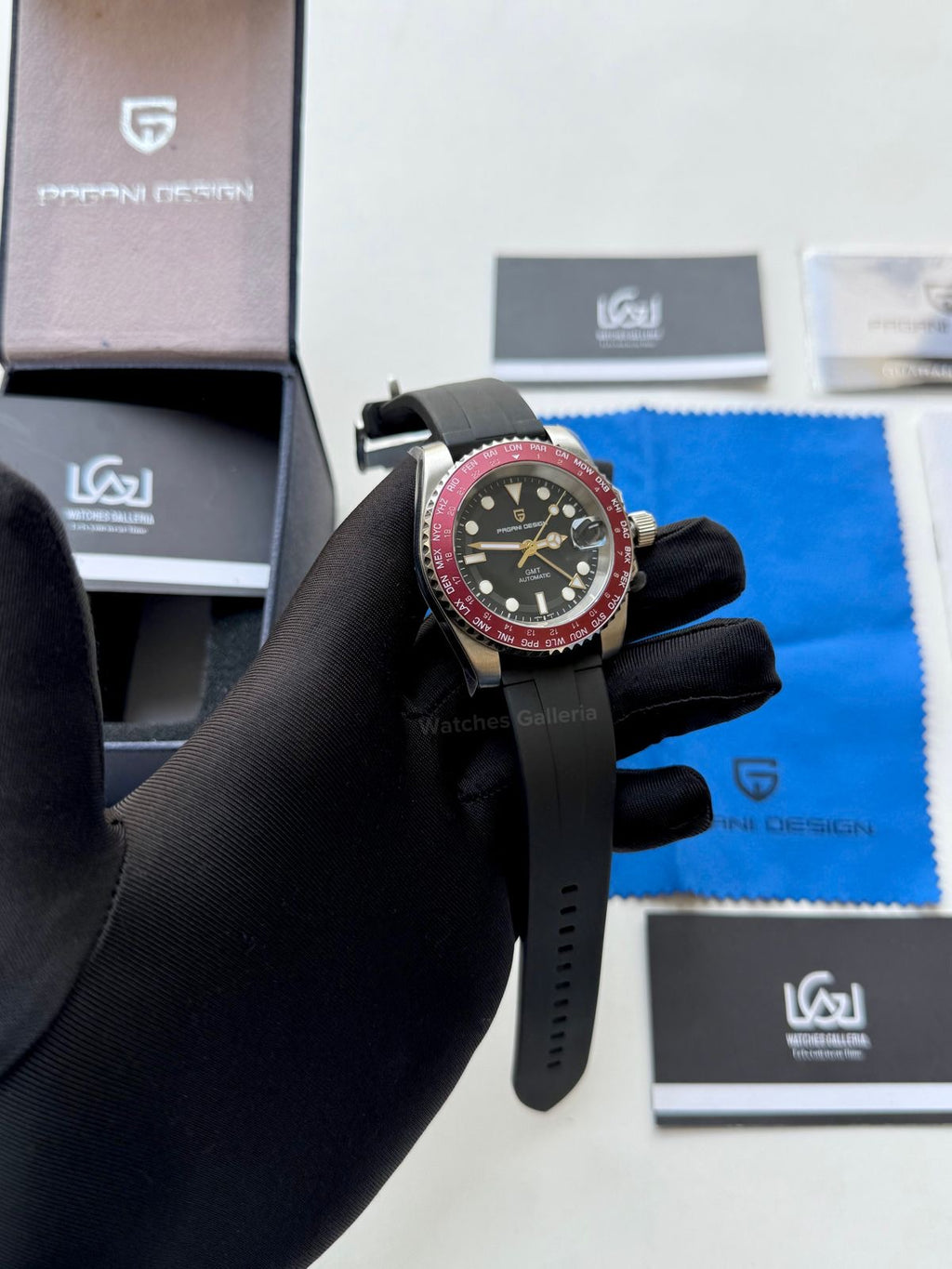 Pagani Design PD1758 World Time GMT Automatic (Red) | Pagani Design Pakistan | PD-1758