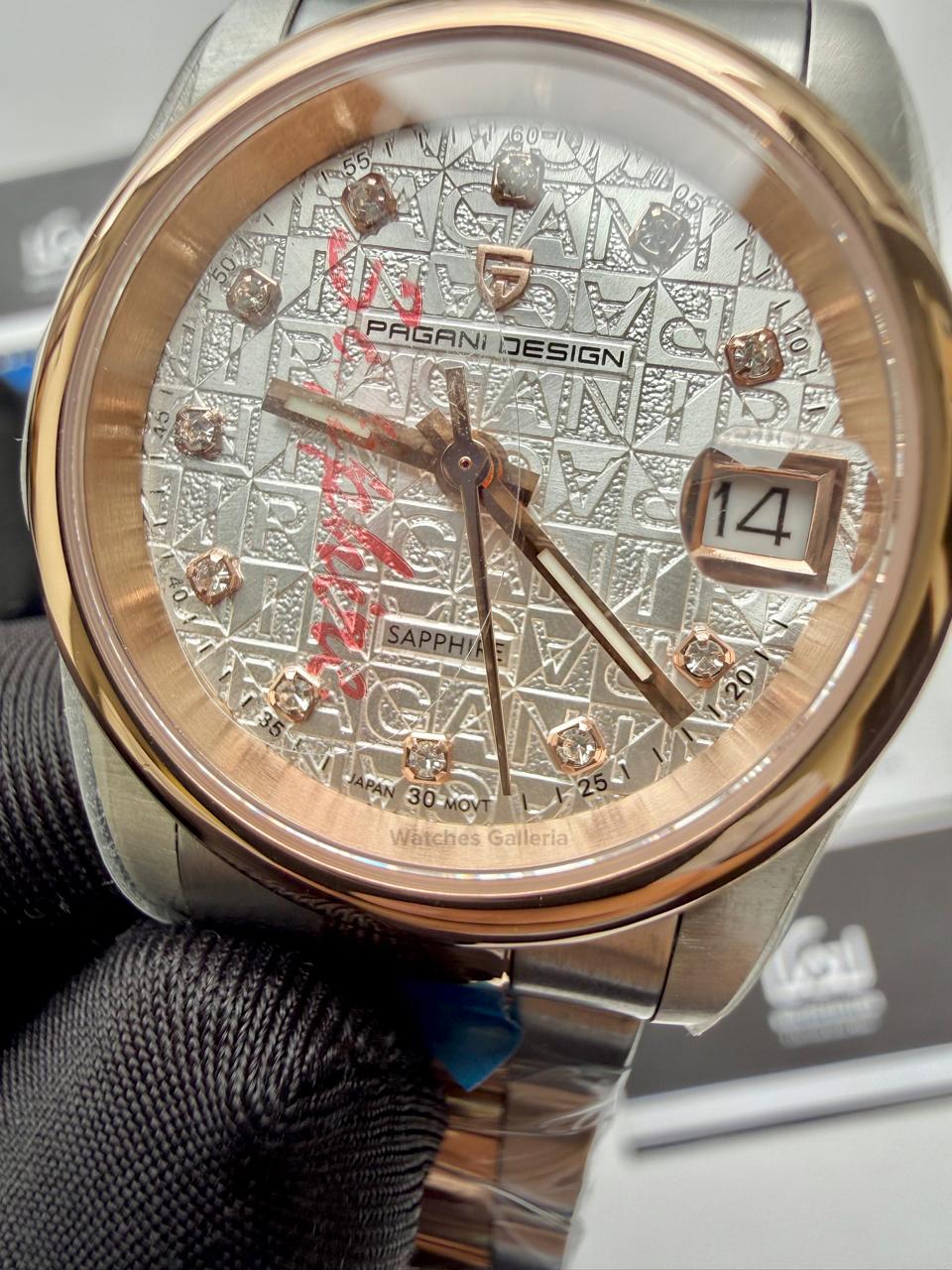 Pagani Design PD1794L Ladies Oyster Perpetual Date Two tone Dial Watch in Pakistan – 31mm Elegant Stainless Steel Quartz Luxury Watch