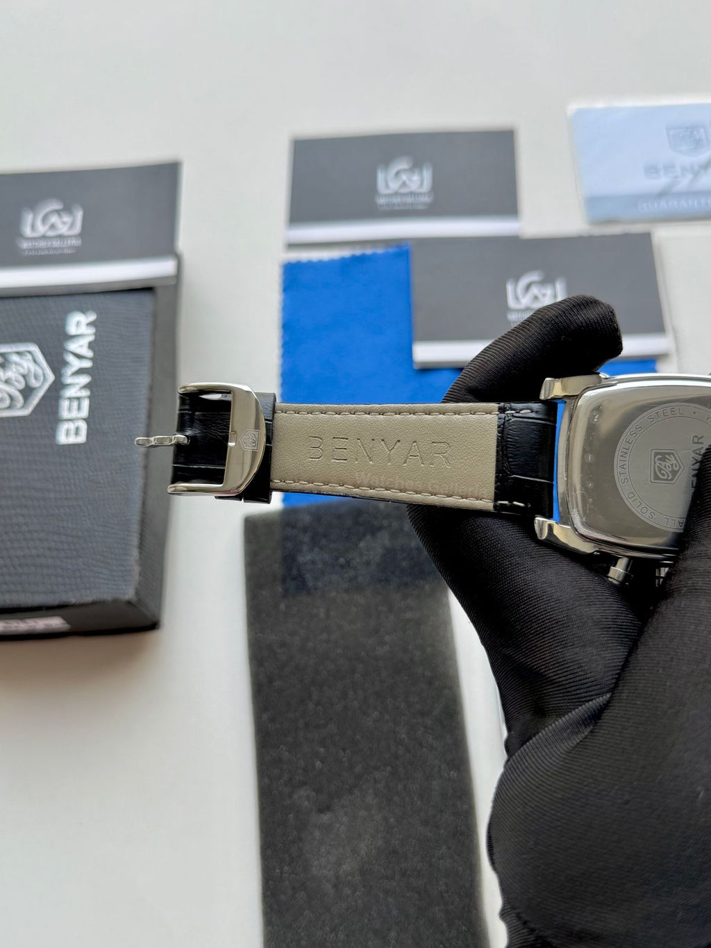 Benyar BY5113 Square Chronograph (Black/Silver) Benyar Watch Pakistan