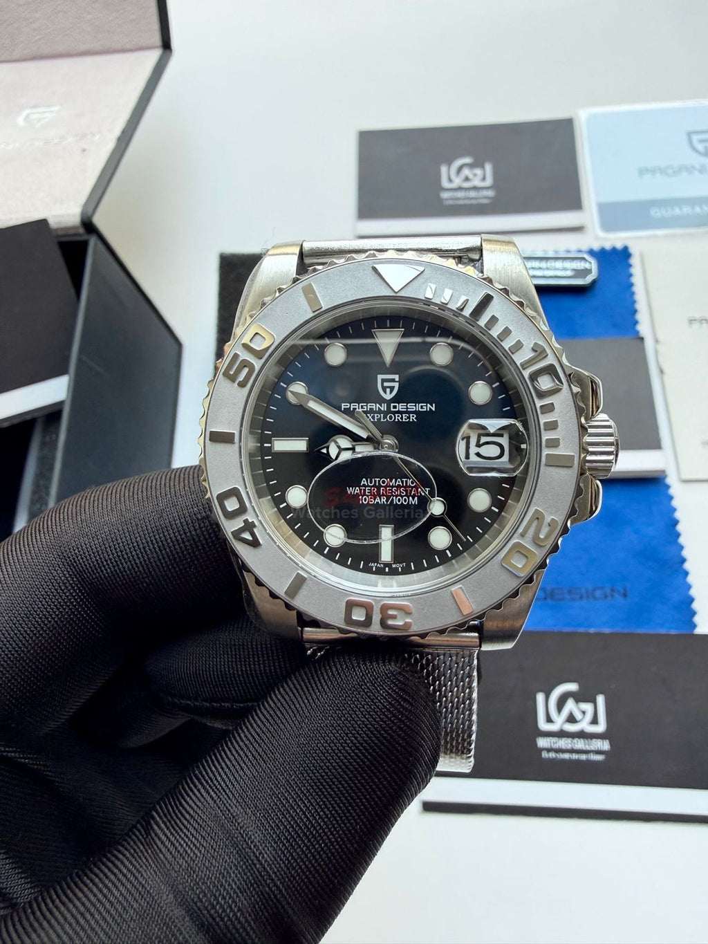 Pagani Design PD1651 YachtMaster Deep Sea 40mm Automatic – Seiko NH35A Japan Movement | Sapphire Crystal | 100M WR | Mesh Bracelet
