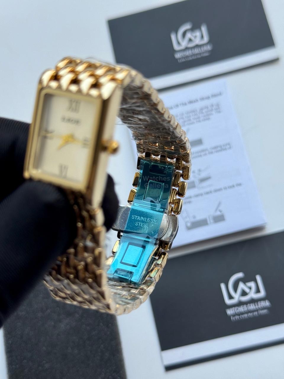 Lige 89156 Tank Women Watch Quartz (Gold/White) Lige Women Watch