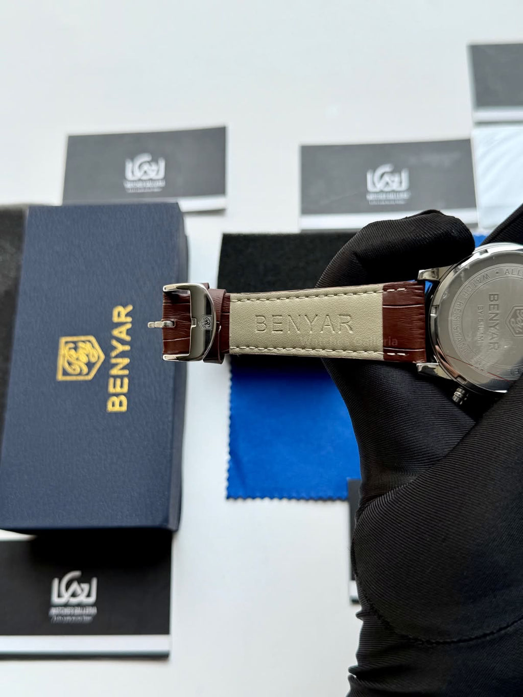 Benyar BY5104LE Classic Calendar Limited Edition Brown Black Chronograph Men’s Watch | Leather Strap | Quartz Movement | 30M Water Resistant