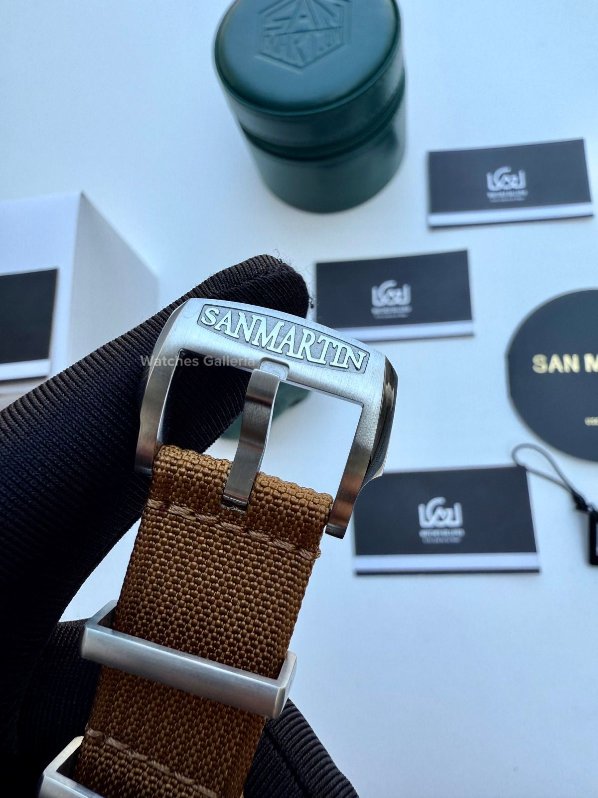 San Martin GMT RootBeer Automatic (Khaki Nato Straps) SN0116 Watches Galleria