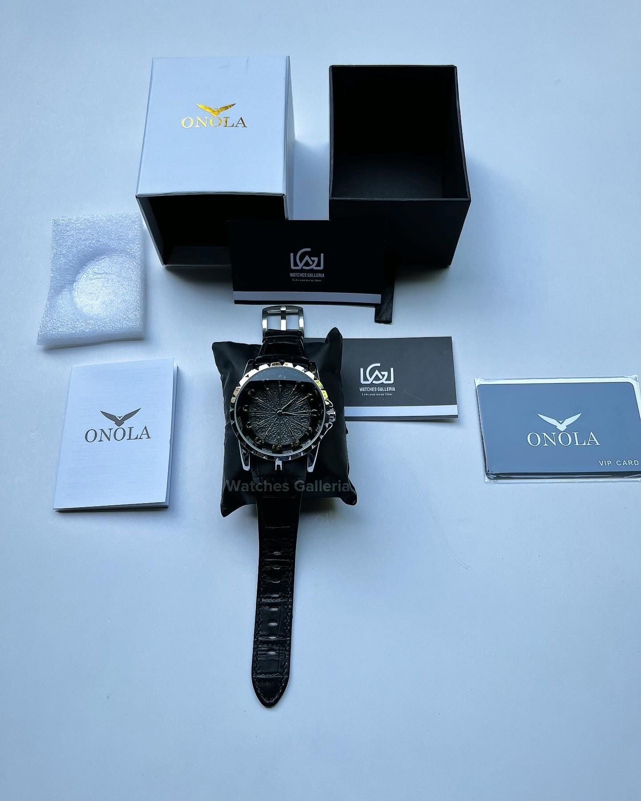 Onola Round Table Watch Quartz (Silver Black) ONL12RT Watches Galleria
