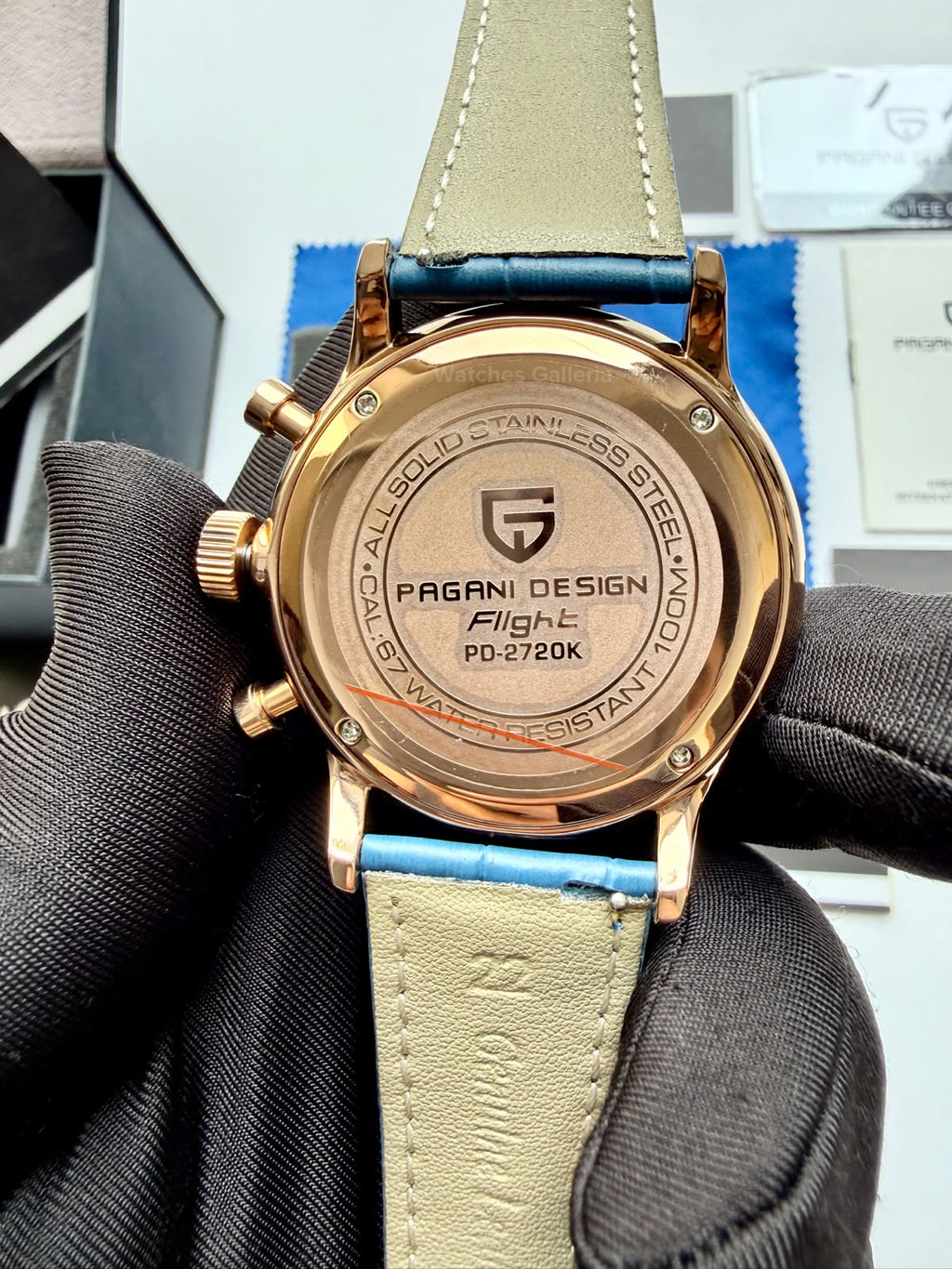 Pagani Design PD2720K |  Blue Rose Gold White | Flight Chronograph Limited Edition Blue Rose Gold White Quartz Watch