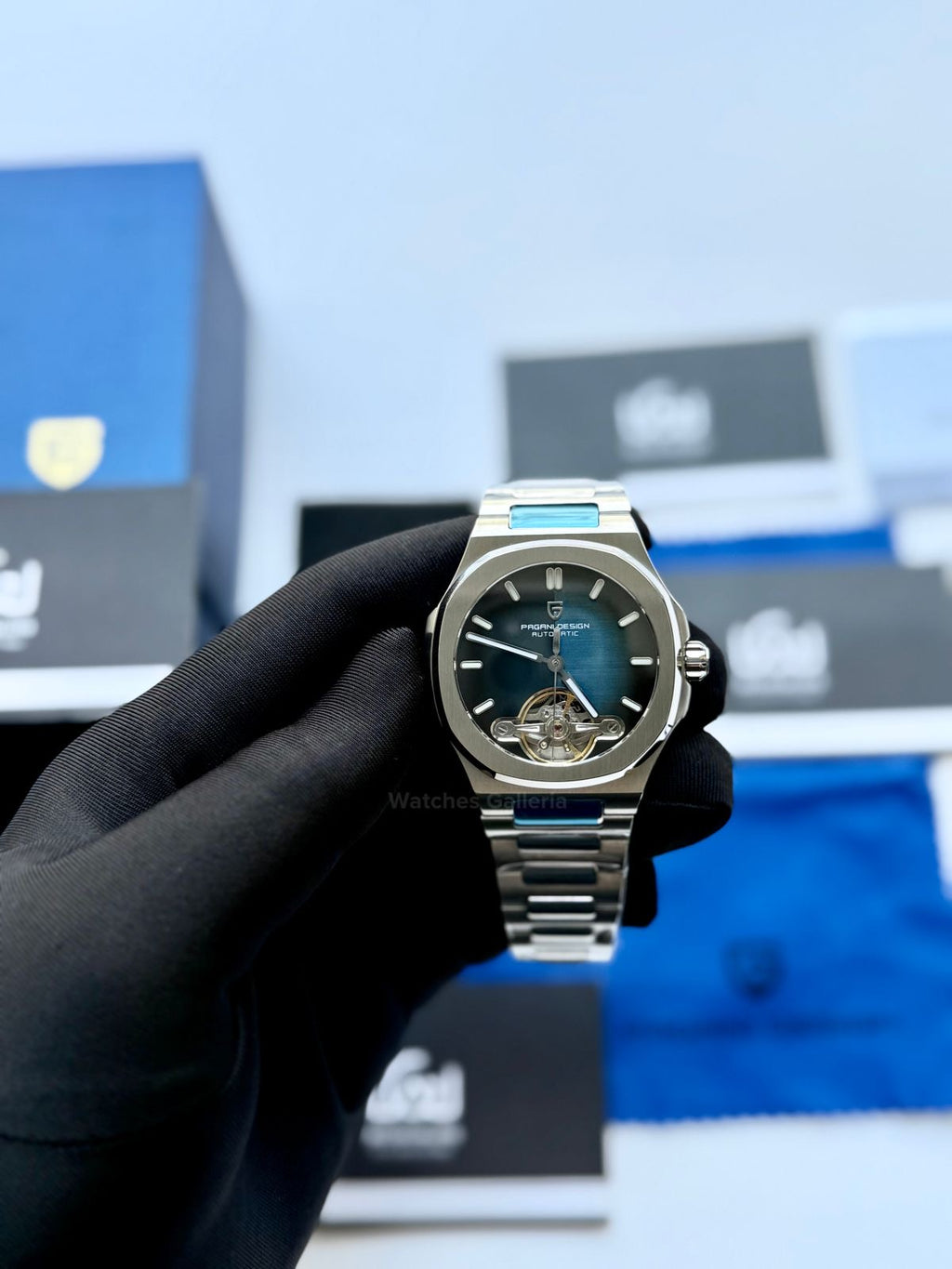 Pagani Design PDys025 Nautilus Flywheel Blue 42mm Automatic – Sapphire Glass | Skeleton Dial | Exhibition Back