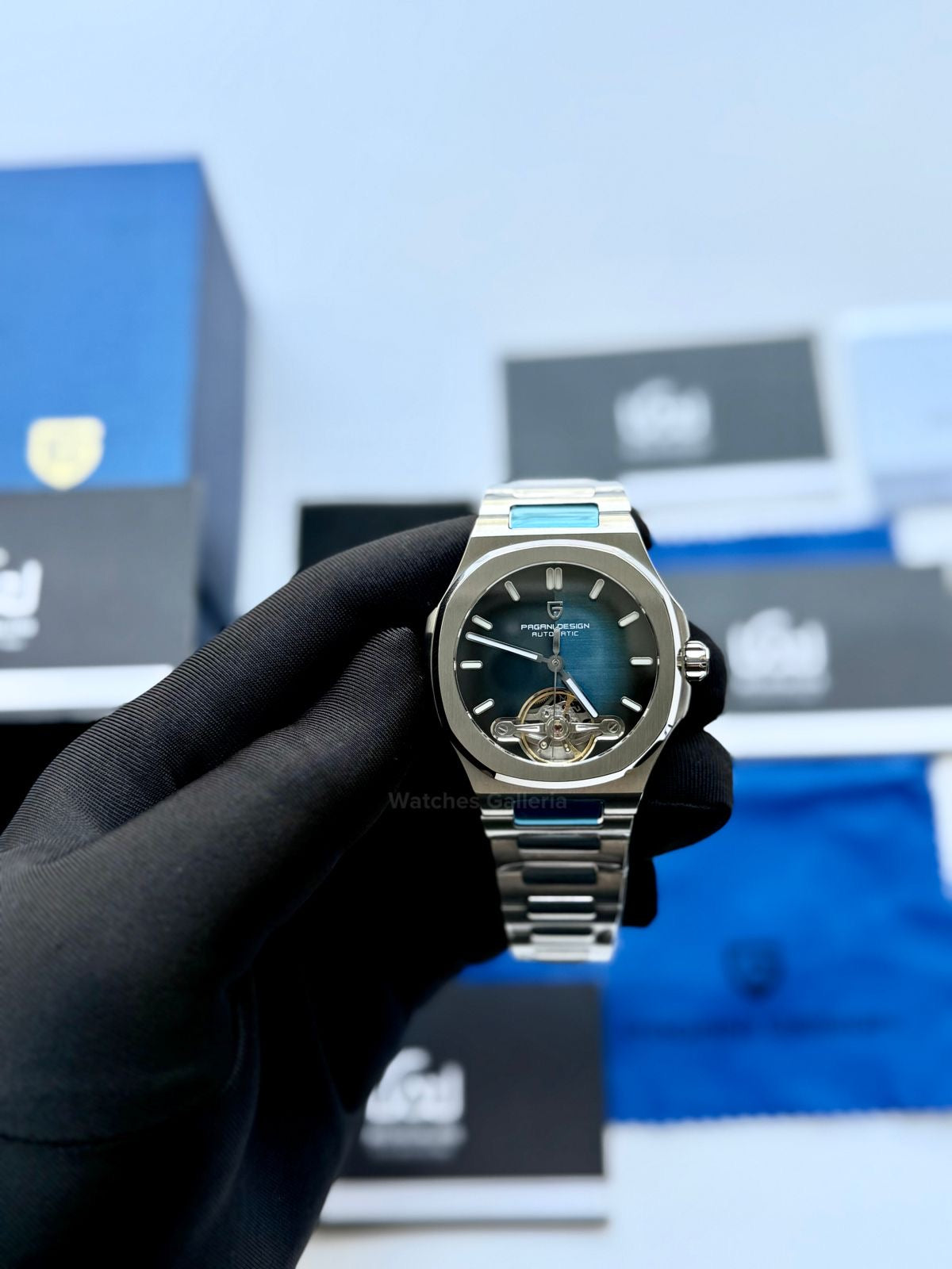 Pagani Design PDys025 Nautilus Flywheel Blue 42mm Automatic – Sapphire Glass | Skeleton Dial | Exhibition Back