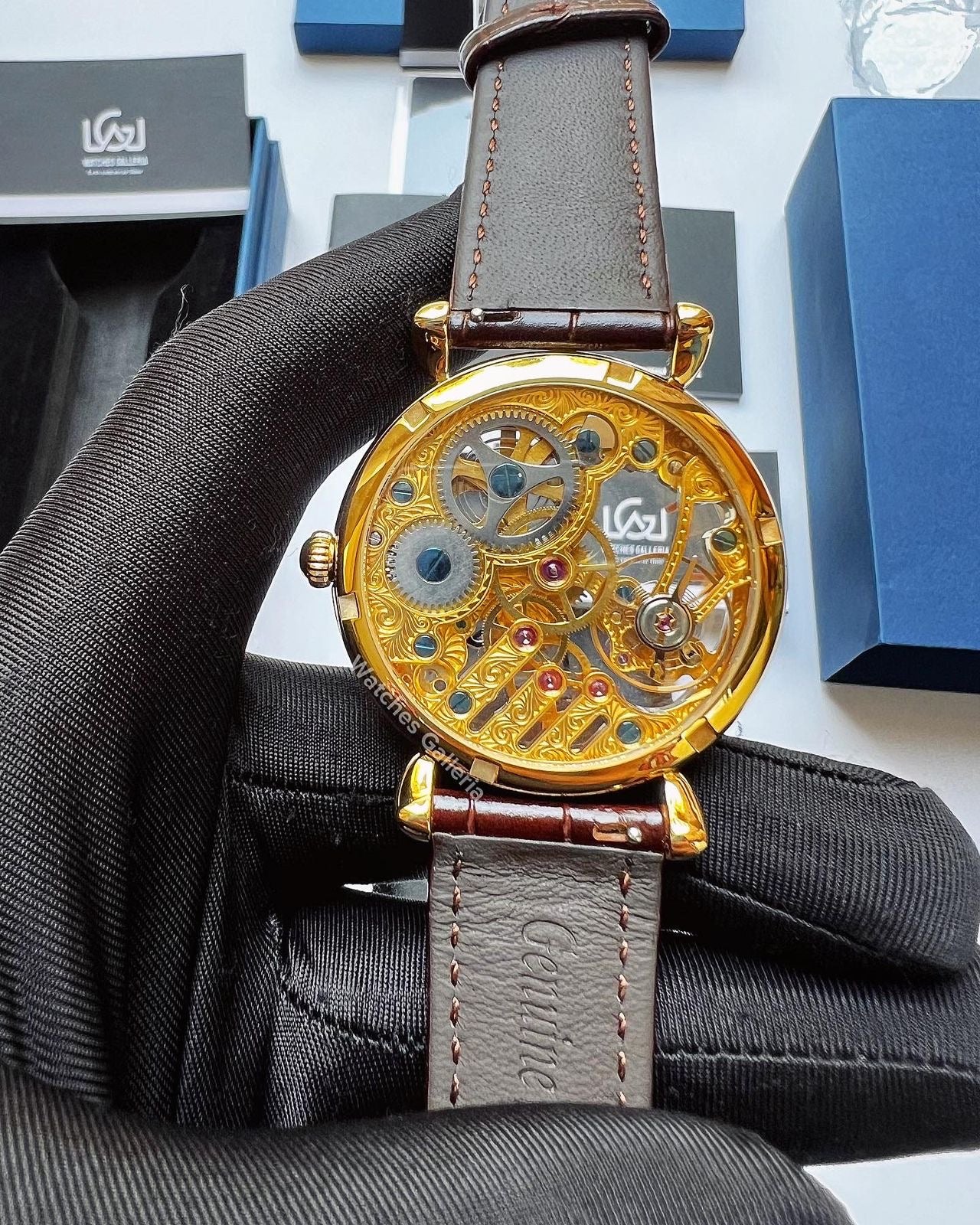 Sugess Skeleton Slimmaster Manual Wind (Brown Gold) SU3600 (Discontinued)