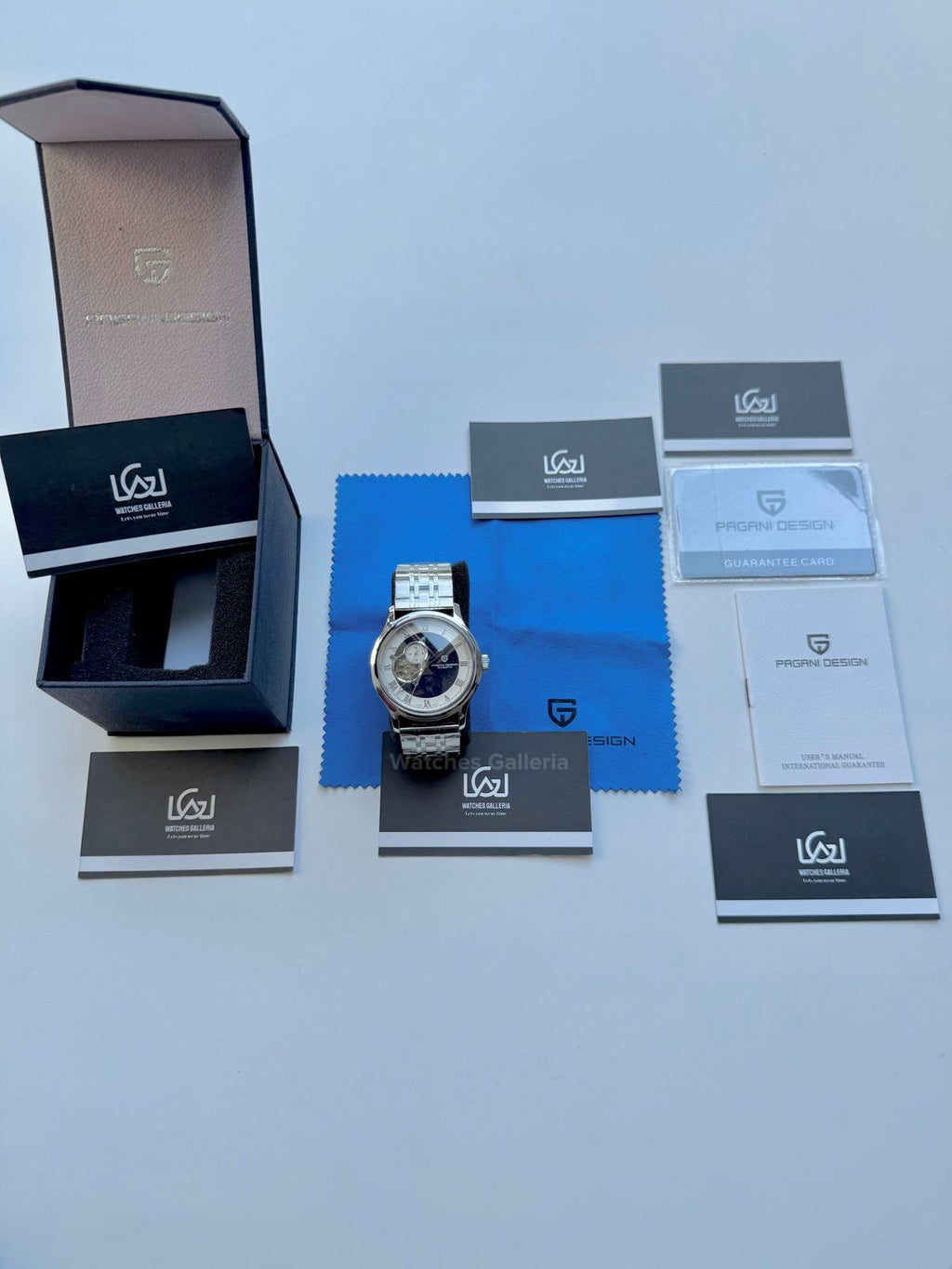Pagani Design PDys015 Stardust Open Heart Automatic Watch – 41mm NH39A Japanese Movement, Sapphire Crystal, 100M Water Resistant Luxury Timepiece (Black/Blue) (Limited Edition)