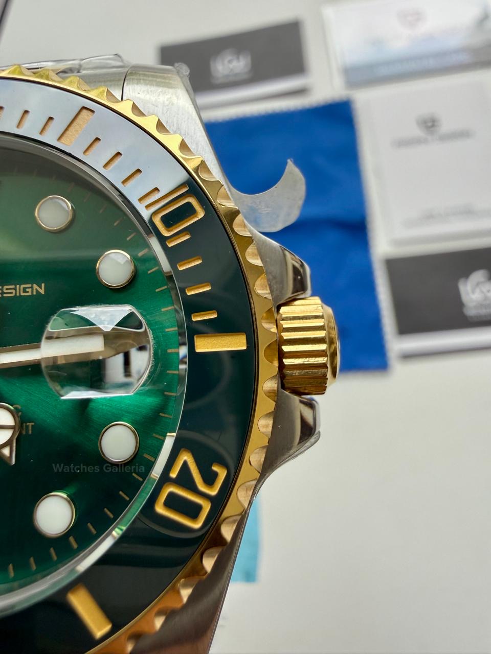 Pagani Design Watch PD1639 Submariner Automatic (Gold Green) Pagani Design in Pakistan