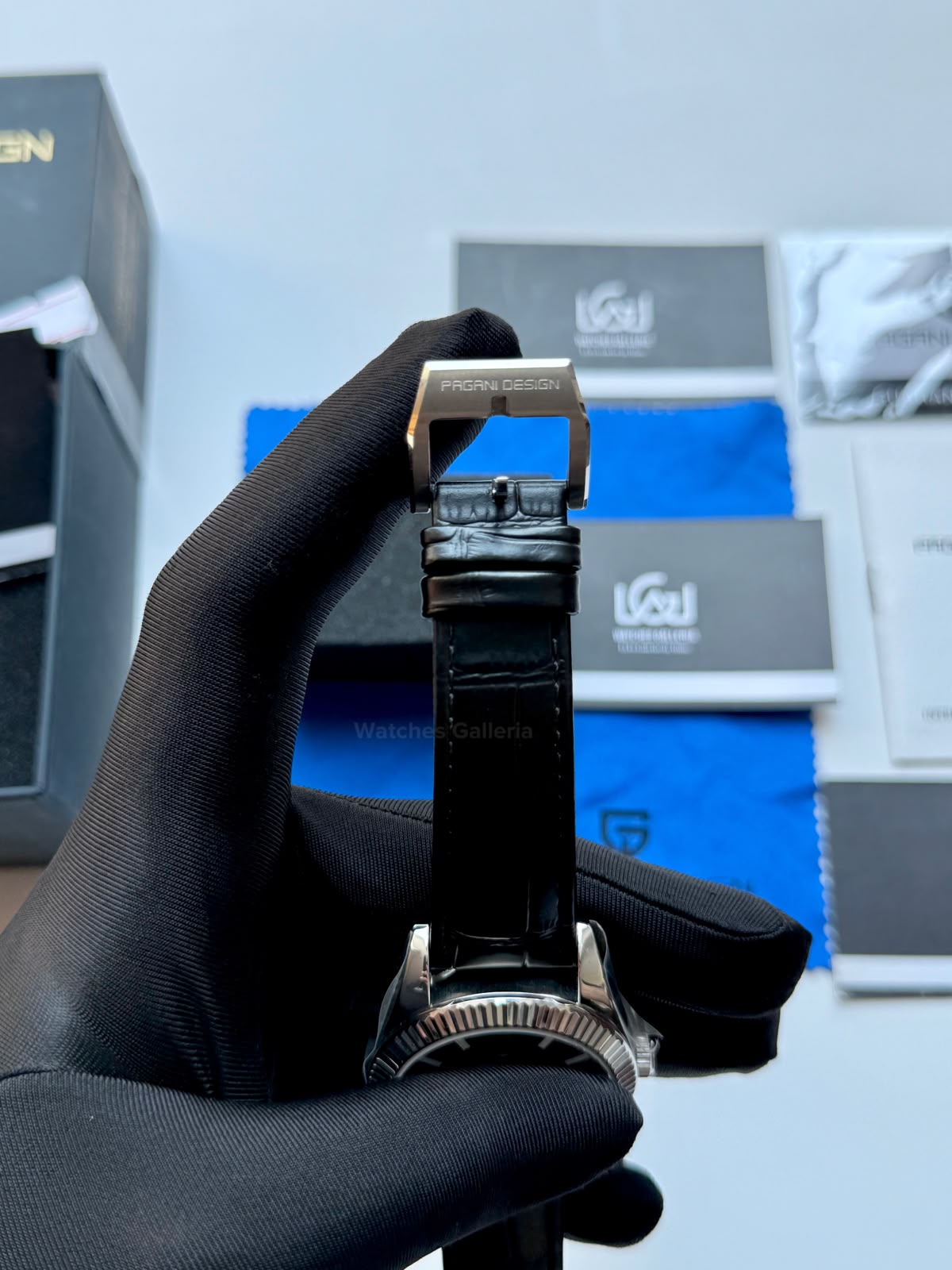 Pagani Design PD1888 Sky Dweller Black Leather Automatic GMT Watch for Men Sapphire Crystal Original Pagani Design Watch Pakistan