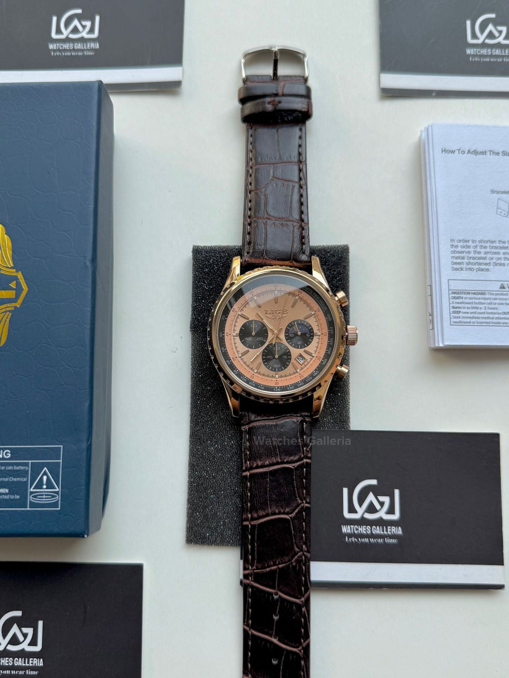Lige Chronograph Quartz (Rose Gold) Lige8989 Watches Galleria © Copyrights All Right Reserved