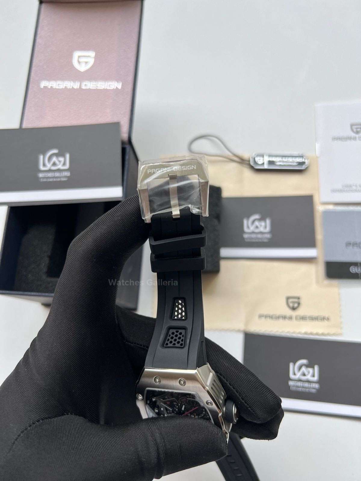 Pagani Design Tonneau Quartz (Black/Silver) PDys012 Watches Galleria