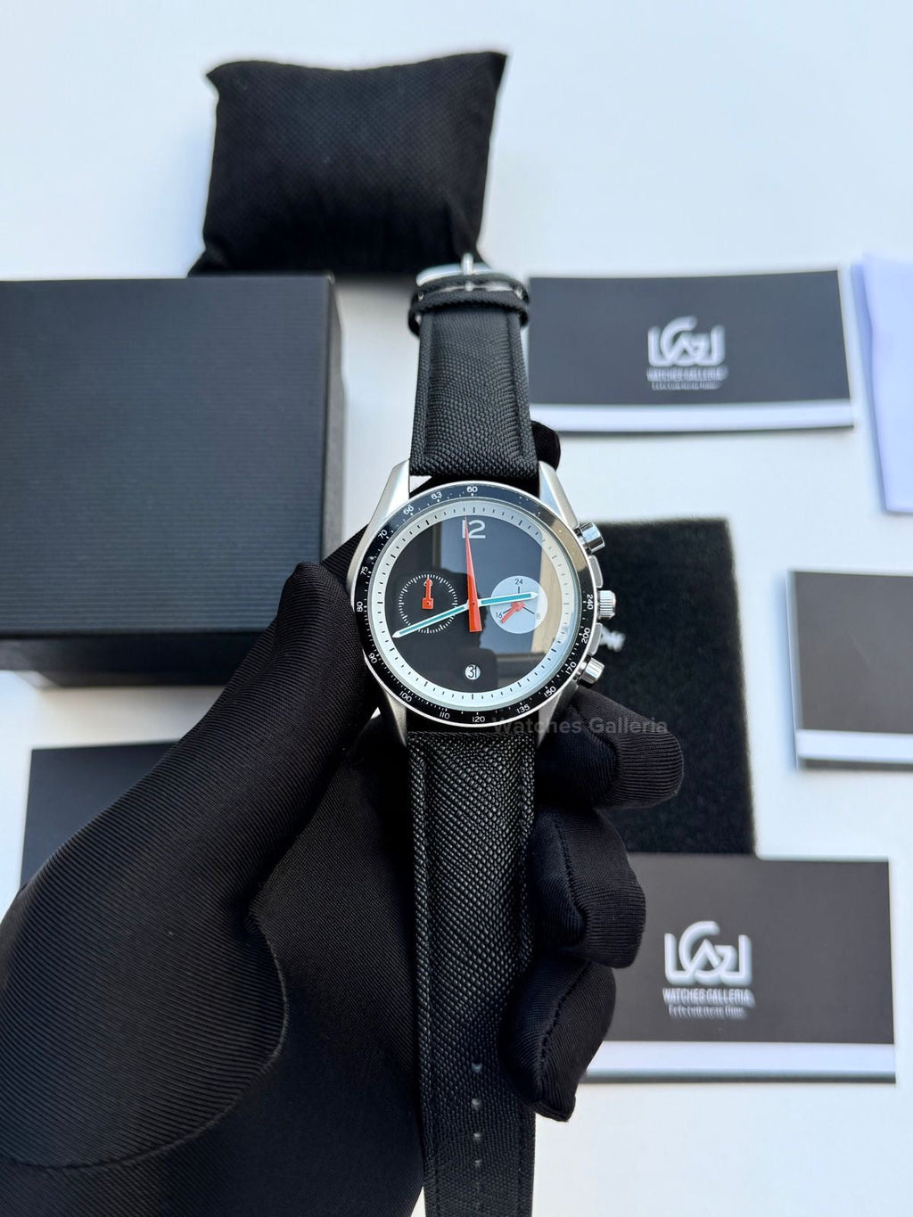 Ciloa Chronograph Leather Quartz (Black) ciloa507 Watches Galleria