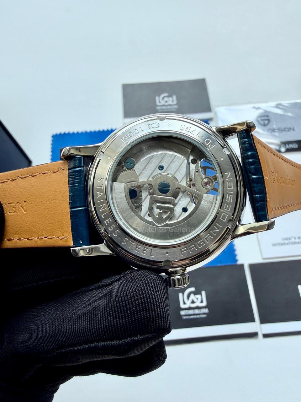 Pagani Design PD1796 Tourbillon Blue in Pakistan – Luxury Automatic Mechanical Men’s Watch with Sapphire Crystal & Exhibition Back