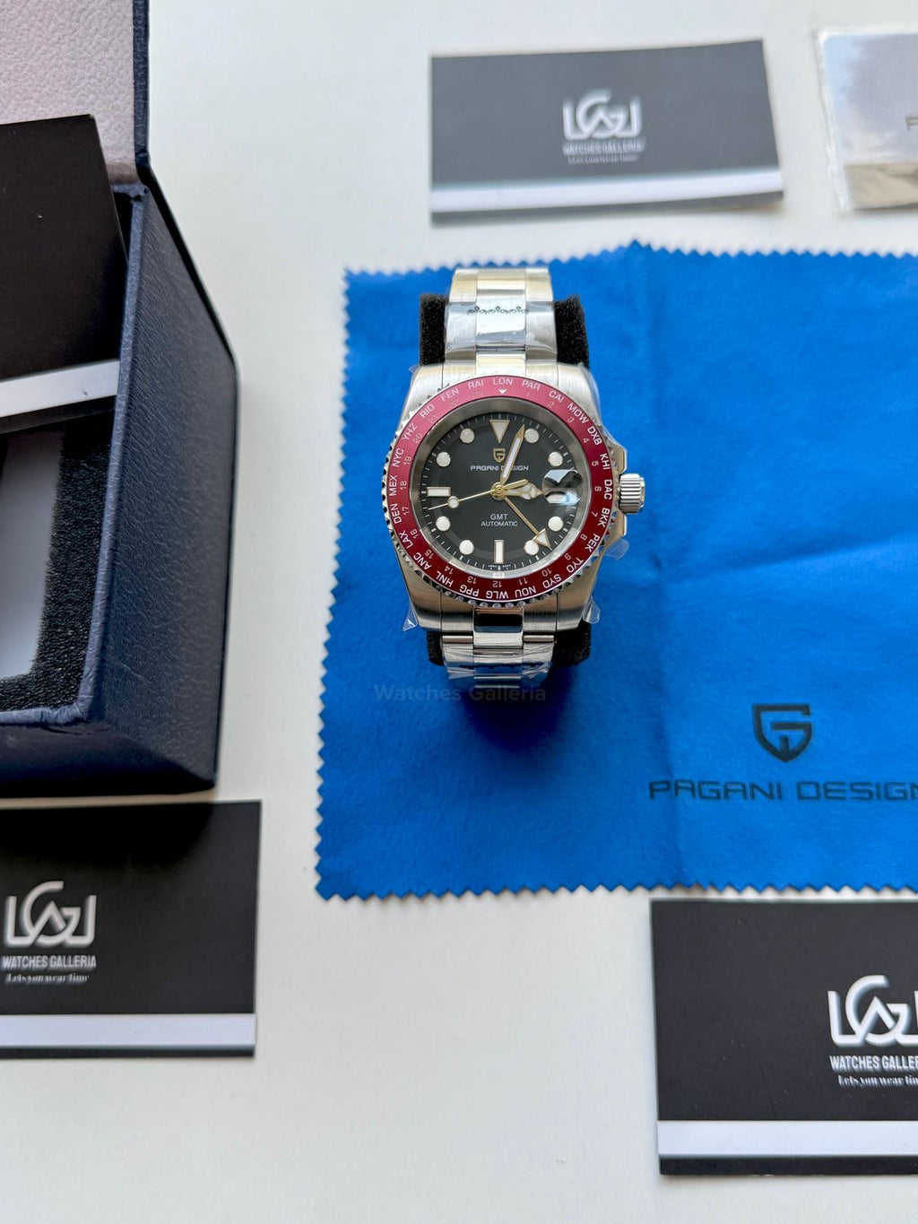 Pagani Design PD1758 World Time GMT Automatic (Red) | Pagani Design Pakistan | PD-1758